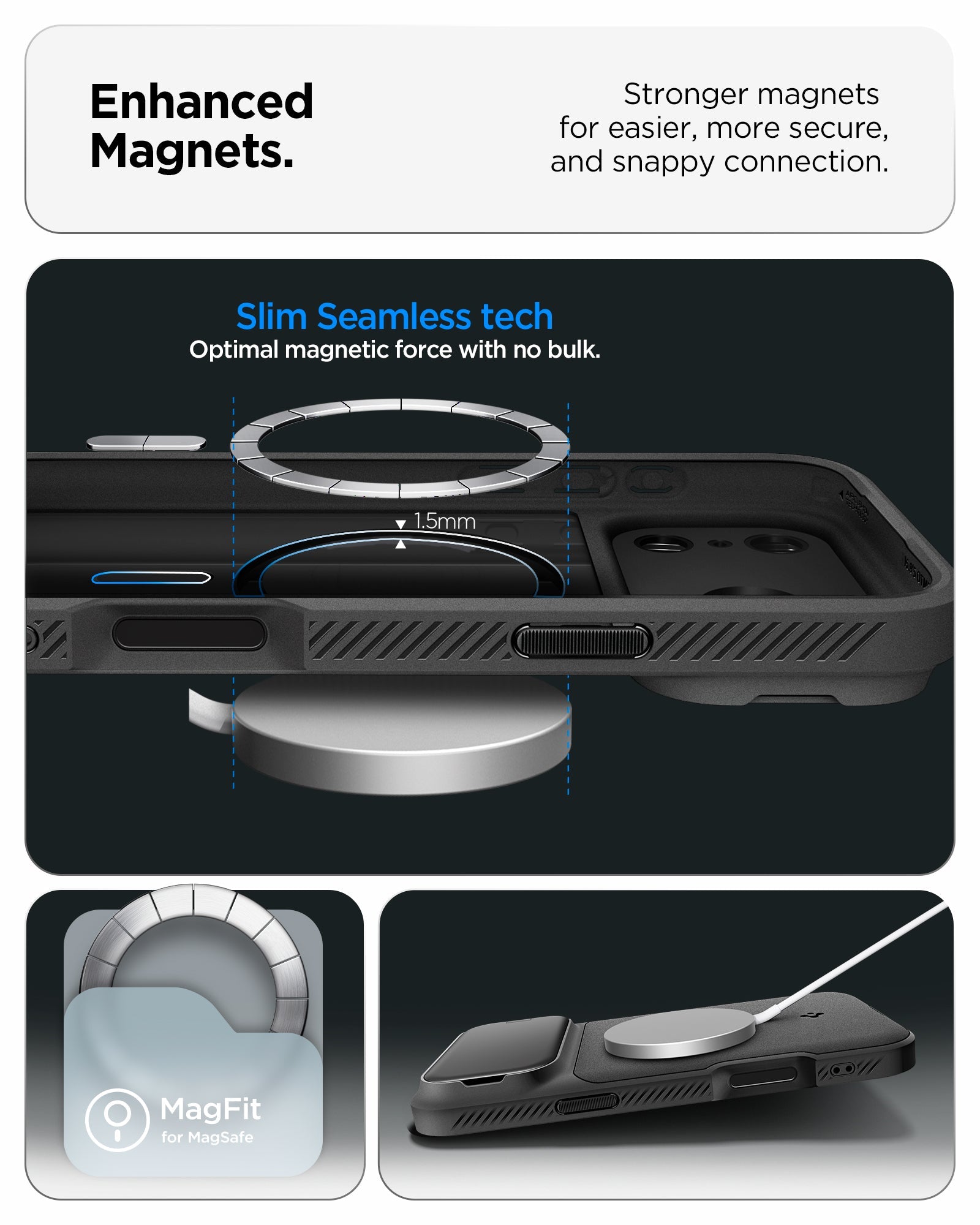 Spigen Optik Armor MagSafe ქეისი iPhone 17 Pro Max-ისთვის – კომფორტული ჩასადები კამერის დამცავით, კამერის ღილაკის დაცვა, დაცვაზე ორიენტირებული დიზაინი და Magsafe / მაგსეიფი მხარდაჭერა