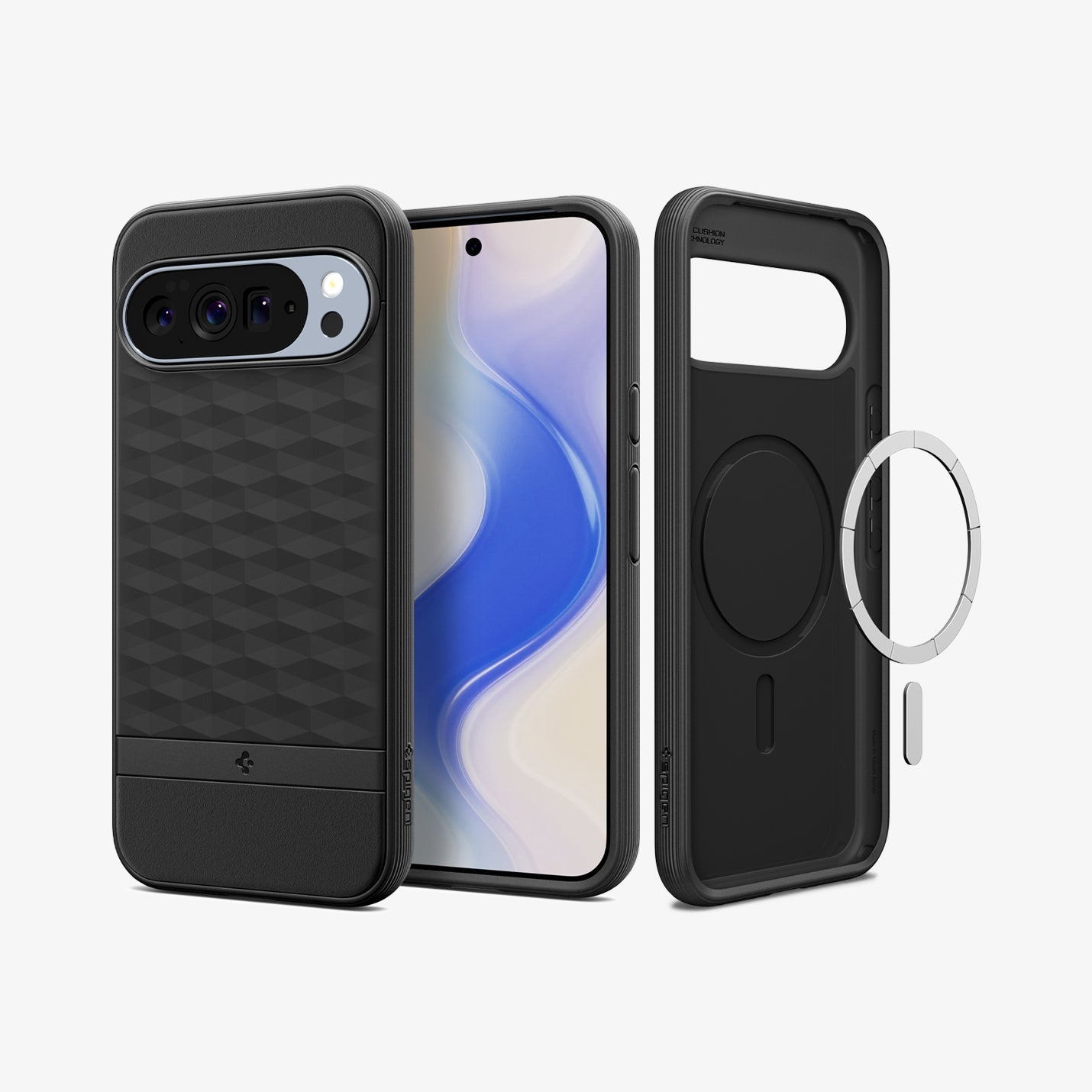 Spigen Parallax MagFit ჩასადები ქეისი Pixel 10 Pro XL-ისთვის, კომფორტული და ლამაზი დიზაინით, დაცვა და Magsafe მაგსეიფი მხარდაჭერით