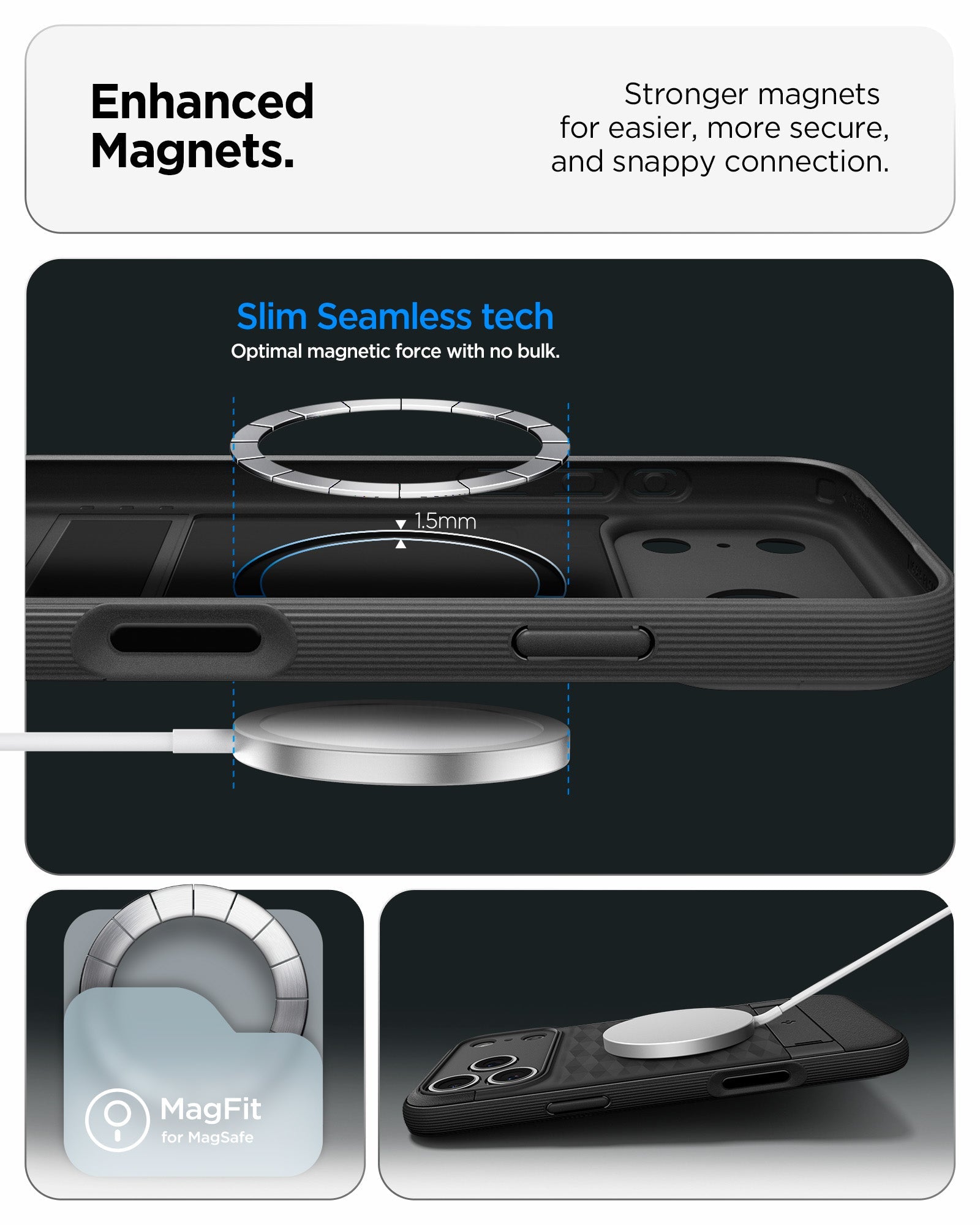 ქეისი Spigen Parallax S MagSafe iPhone 17 Pro – პრემიუმ ხარისხის, კომფორტული ჩასადები სადგამით და მაგსეიფის მხარდაჭერით, სწრაფი მიწოდებით.