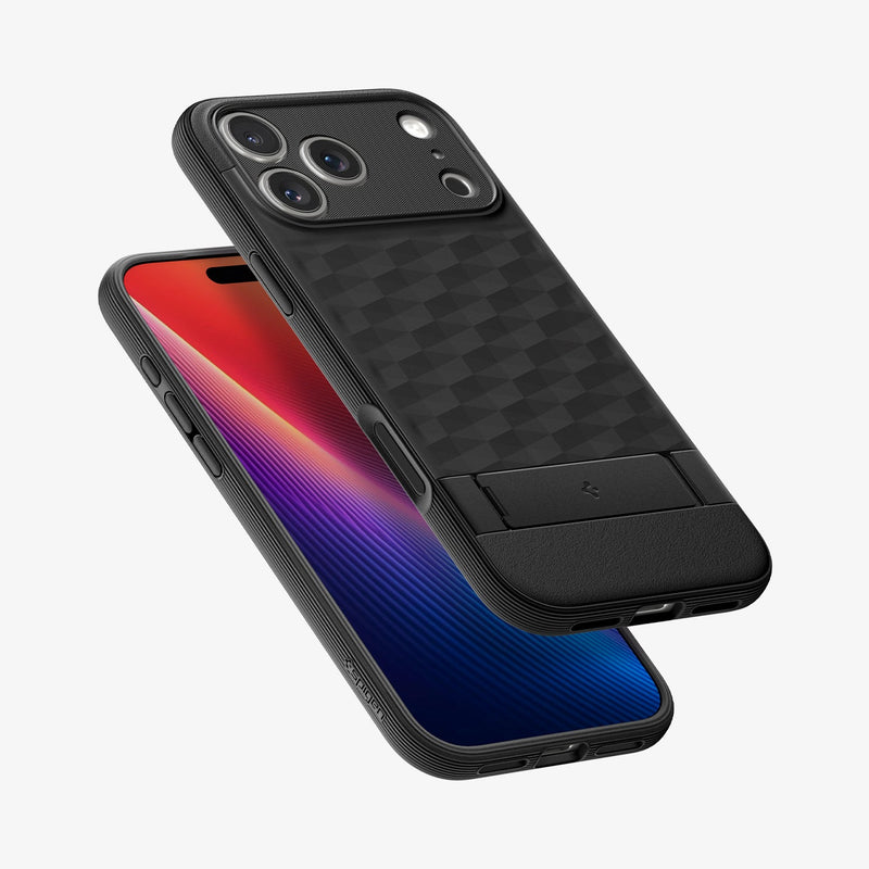 ქეისი Spigen Parallax S MagSafe iPhone 17 Pro – პრემიუმ ხარისხის, კომფორტული ჩასადები სადგამით და მაგსეიფის მხარდაჭერით, სწრაფი მიწოდებით.