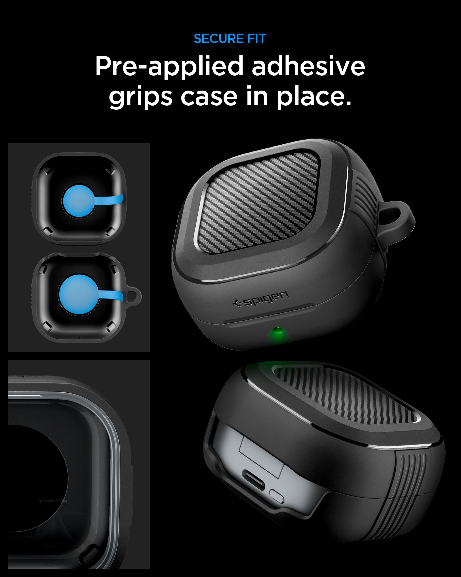 Spigen Rugged Armor ქეისი Galaxy Buds 4 / 4 Pro გამძლე დიზაინით