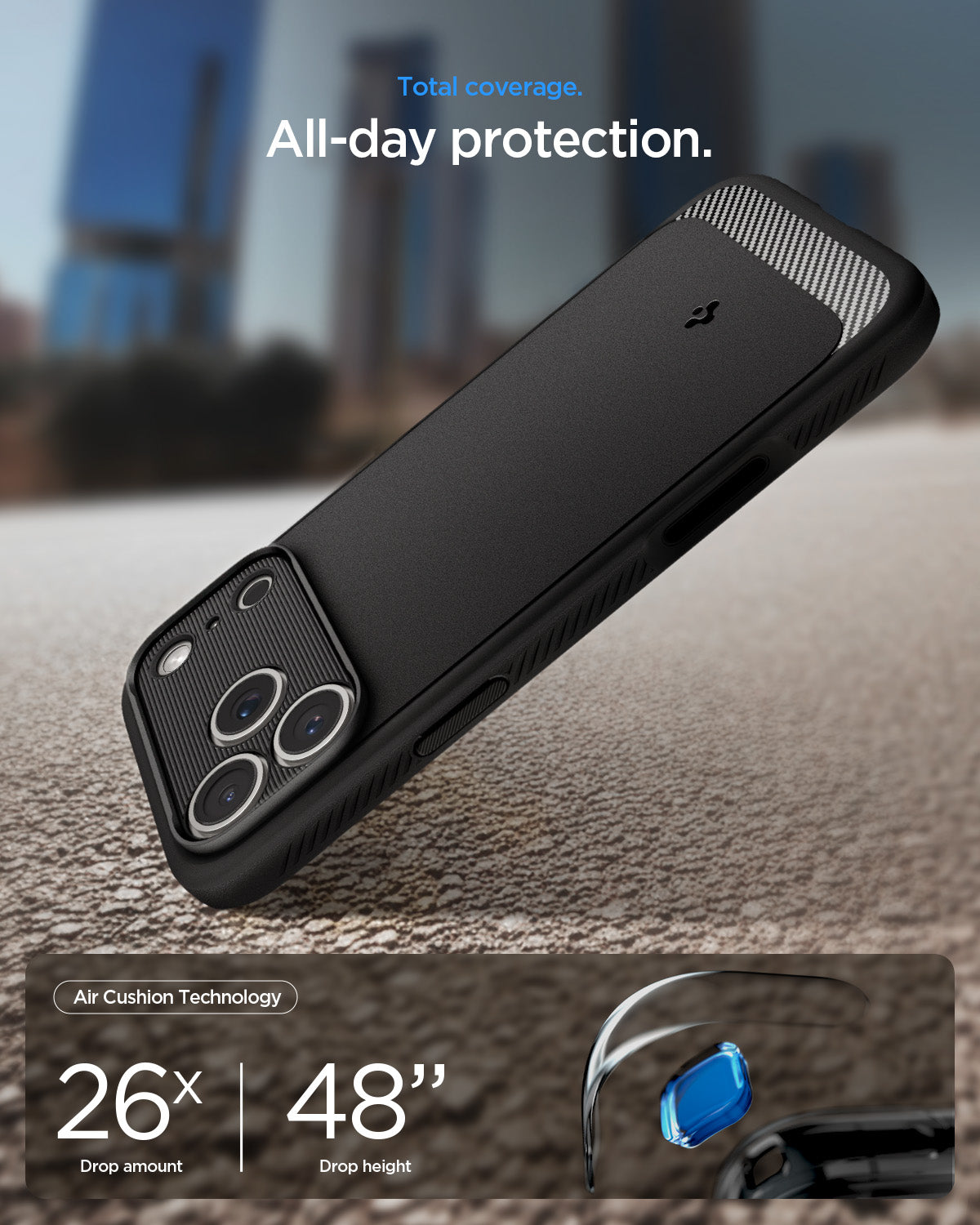 Spigen Rugged Armor ჩასადები iPhone 18 Pro Max მაგსეიფის მხარდაჭერით