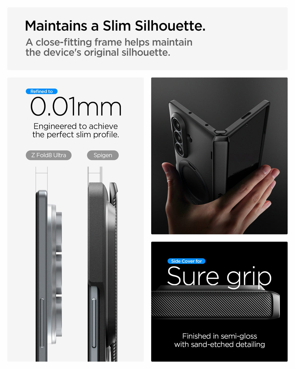 Galaxy Z Fold 8 Ultra ქეისი Spigen Slim Armor Pro S ჩაშენებული სადგამით