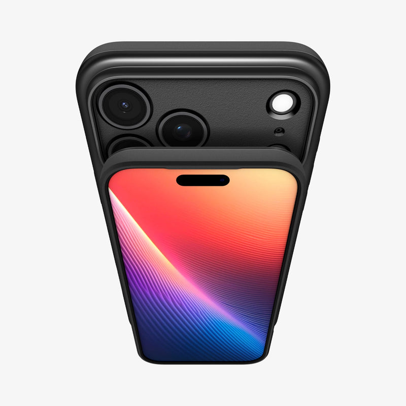 თხელი შავი ჩასადები Spigen Thin Fit iPhone 18 Pro MagSafe მხარდაჭერით
