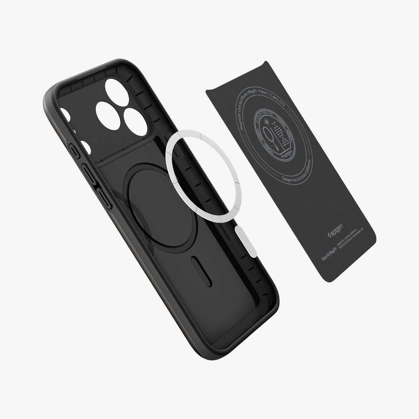 Spigen Thin Fit MagSafe ქეისი iPhone 18 Pro შავი დიზაინით