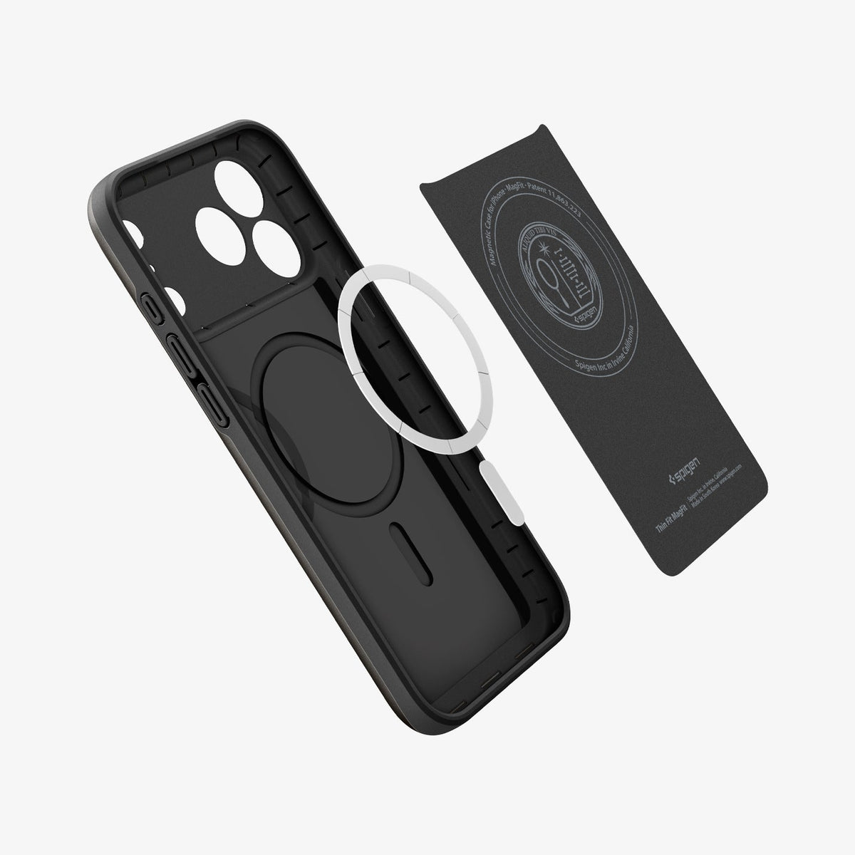Spigen Thin Fit MagSafe ქეისი iPhone 18 Pro შავი დიზაინით