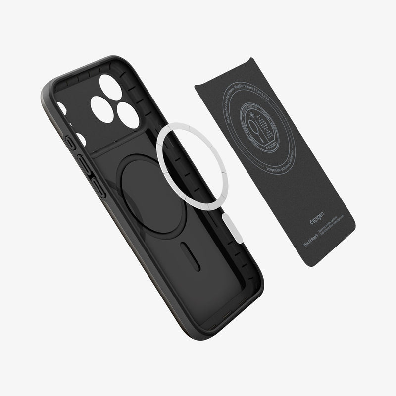 Spigen Thin Fit MagSafe ქეისი iPhone 18 Pro შავი დიზაინით