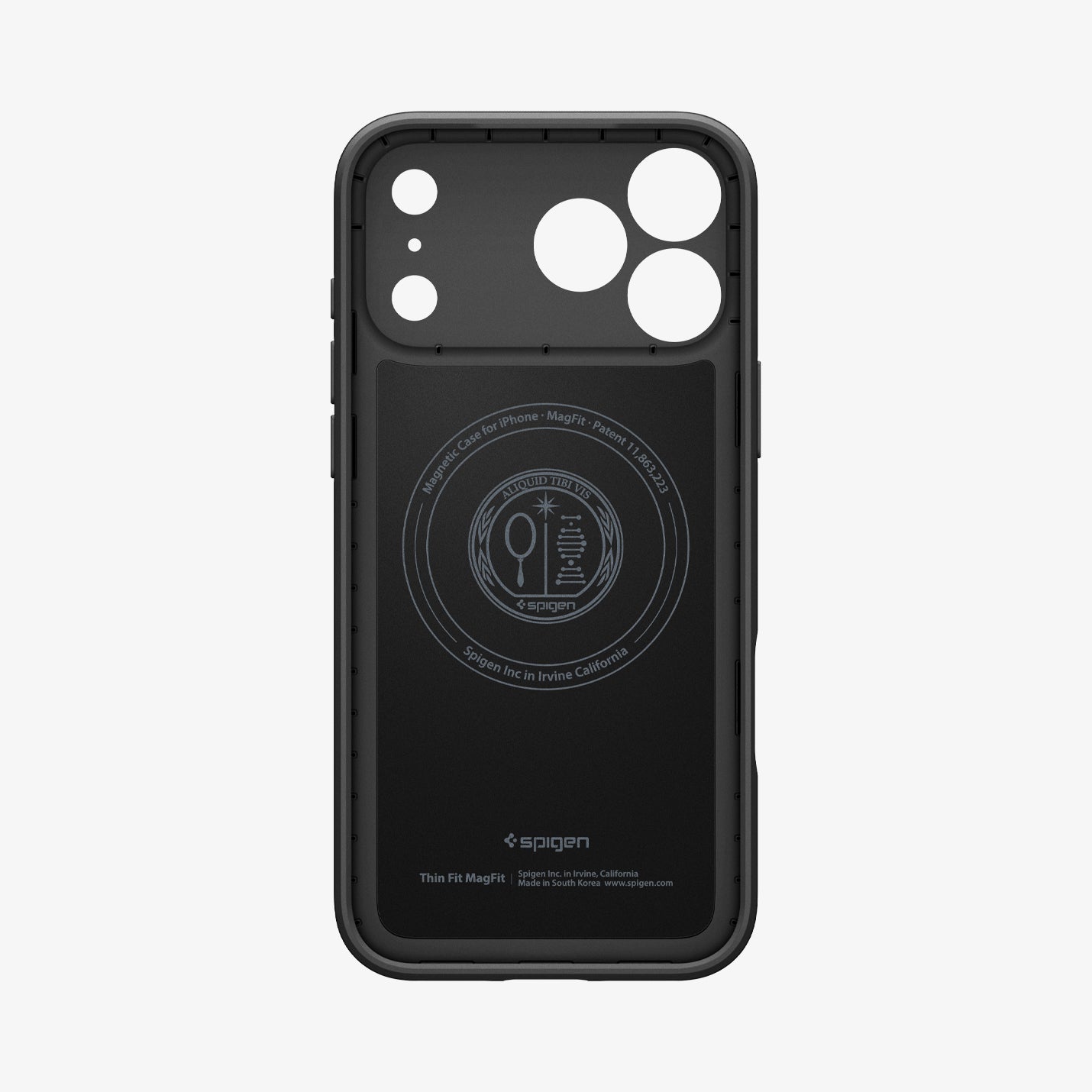 MagSafe თავსებადი Spigen Thin Fit შავი ჩასადები iPhone 18 Pro Max-ისთვის