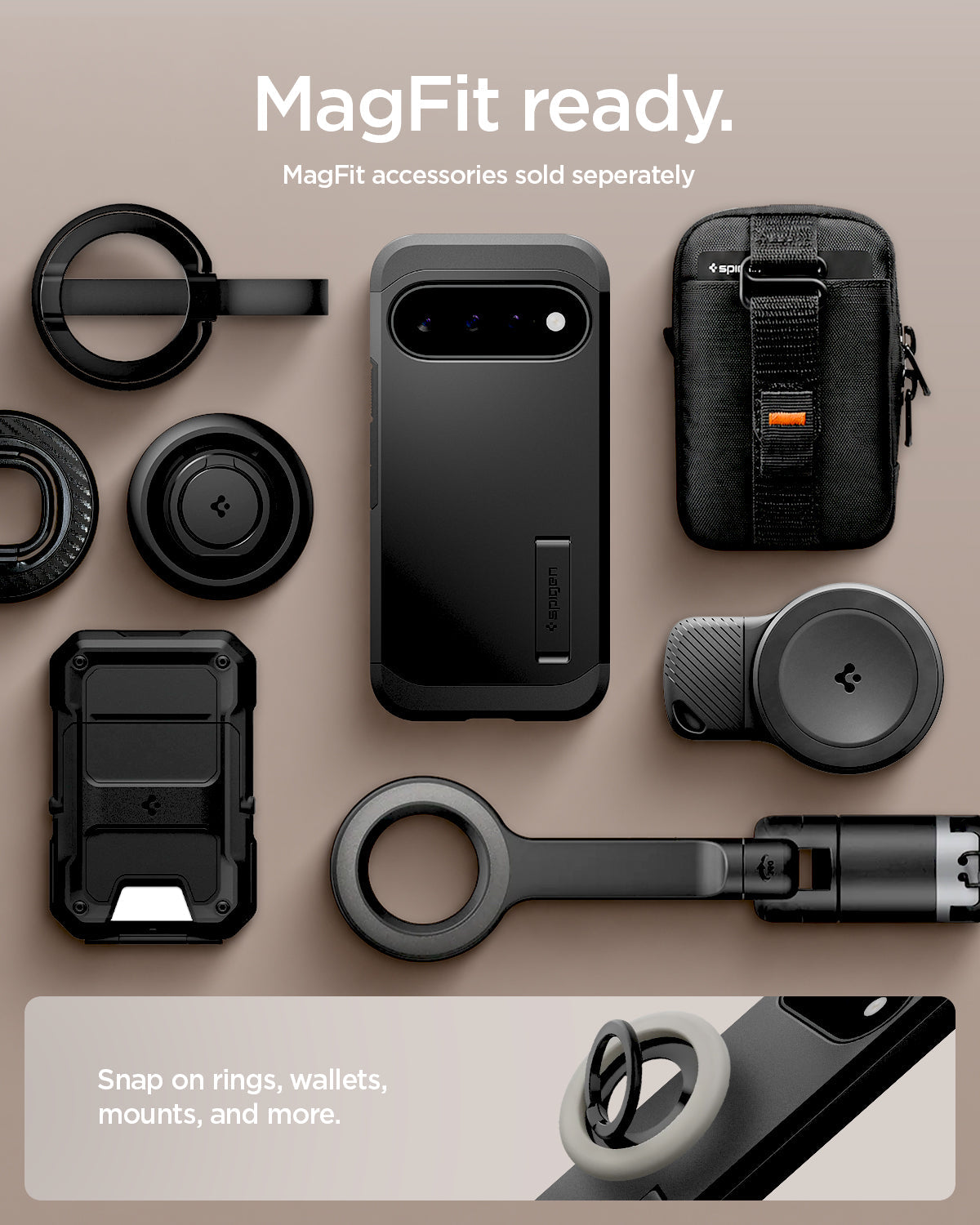 Spigen Tough Armor AI MagFit ქეისი Pixel 11 ულტრა დაცვით