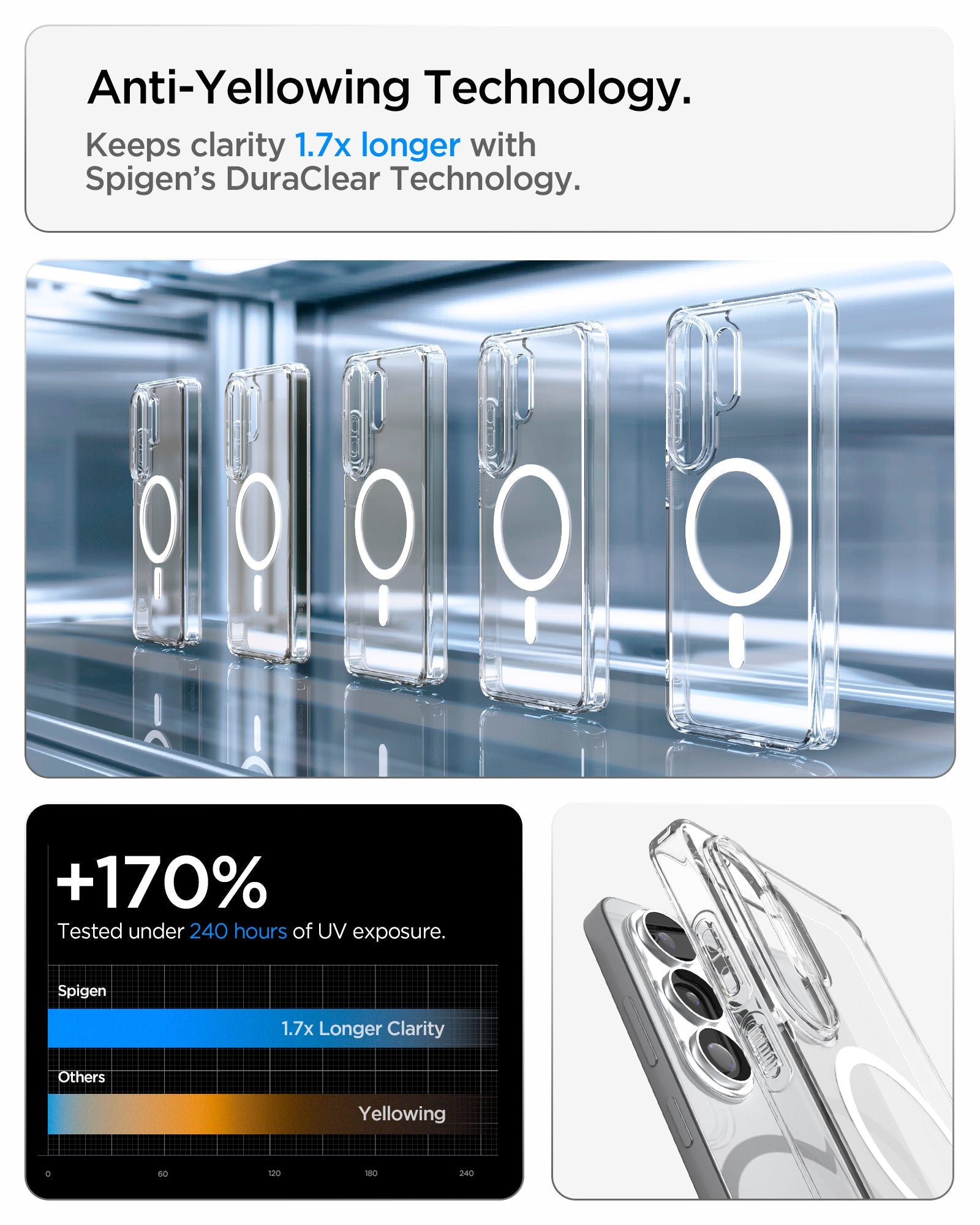 Galaxy S26 Ultra ქეისი Spigen Ultra Hybrid გამჭვირვალე უკანა პანელით