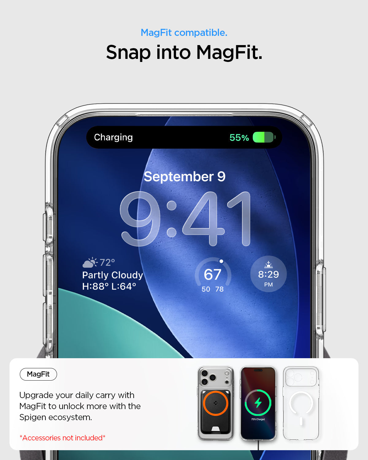 Spigen Ultra Hybrid MagSafe ქეისი iPhone 18 Pro გამჭვირვალე და მატოვი დიზაინით