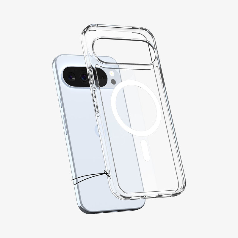 Spigen Ultra Hybrid Metal Ring MagFit Pixel 10 Pro XL გამჭვირვალე პრემიუმ ხარისხის ჩასადები, თავსებადი MagSafe და Magfit სისტემასთან – კომფორტული და ელეგანტური ქეისი Pixel 10 Pro XL-ისთვის