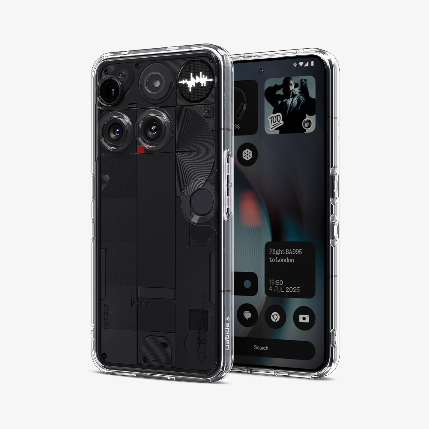 ქეისი Spigen Ultra Hybrid Nothing 3 Case არის გამჭირვალე და პრემიუმ კლასის ჩასადები, რომელიც ინარჩუნებს ტელეფონის დიზაინს და იცავს მას ყოველდღიურ გამოყენებაში; Spigen Ultra Hybrid Nothing 3 Case is a transparent premium-class case that preserves the phone’s design while providing reliable everyday protection.
