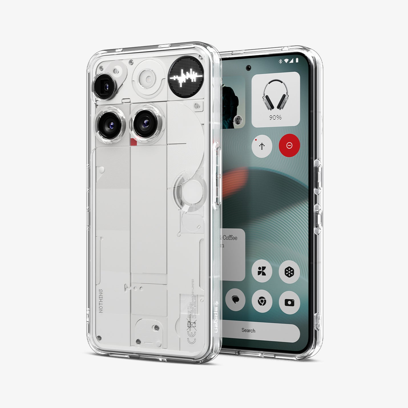 ქეისი Spigen Ultra Hybrid Nothing 3 Case არის გამჭირვალე და პრემიუმ კლასის ჩასადები, რომელიც ინარჩუნებს ტელეფონის დიზაინს და იცავს მას ყოველდღიურ გამოყენებაში; Spigen Ultra Hybrid Nothing 3 Case is a transparent premium-class case that preserves the phone’s design while providing reliable everyday protection.
