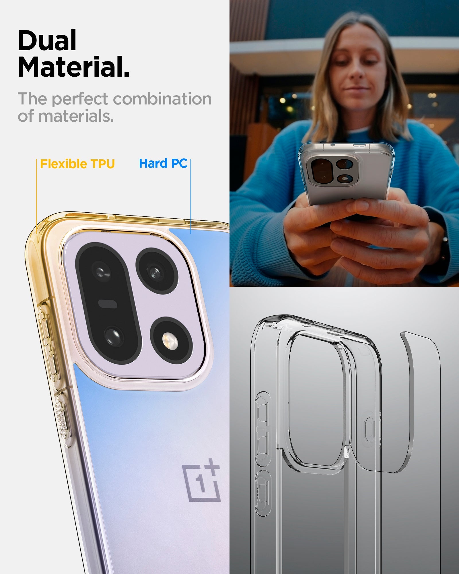 Spigen Ultra Hybrid ჩასადები ქეისი OnePlus 15-ისთვის, გამჭვირვალე ზურგით და გამძლე დამცავი ბამპერით