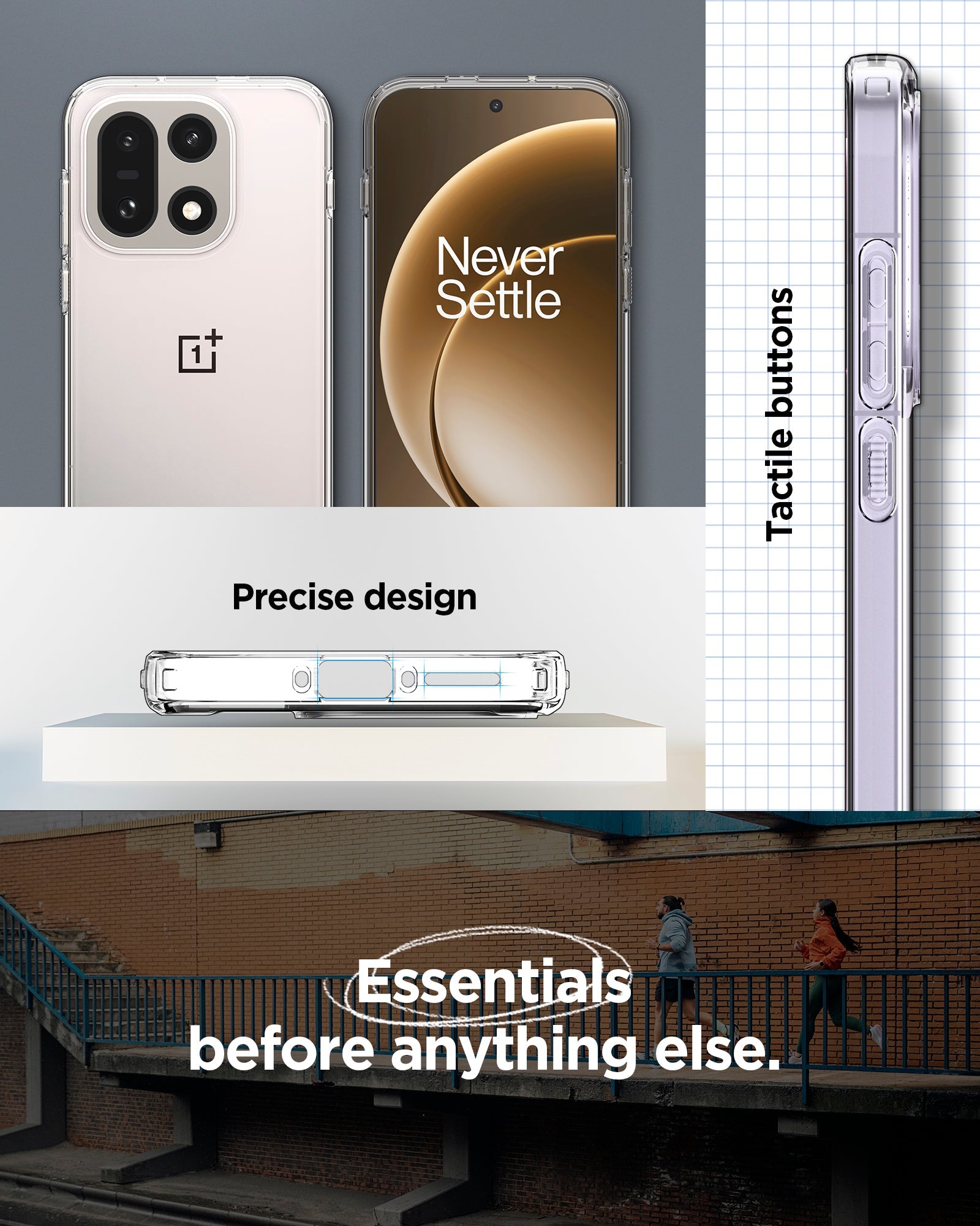 Spigen Ultra Hybrid ჩასადები ქეისი OnePlus 15-ისთვის, გამჭვირვალე ზურგით და გამძლე დამცავი ბამპერით