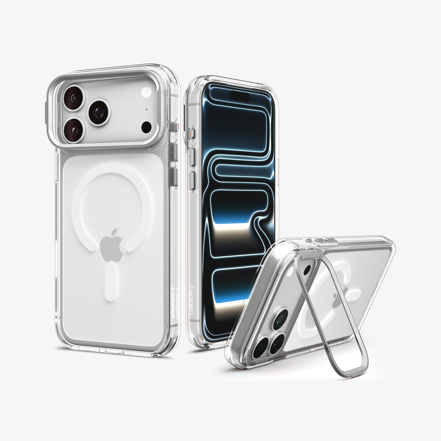 iPhone 18 Pro Max ქეისი Spigen Ultra Hybrid Optik S სადგამის ფუნქციით