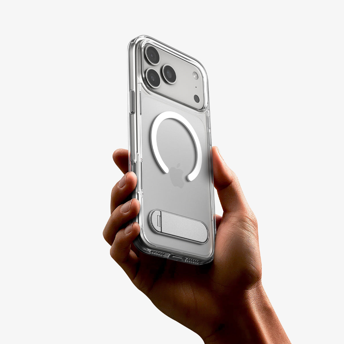 ქეისი Spigen Ultra Hybrid S MagSafe iPhone 17 Pro – გამჭვირვალე Spigen პრემიუმ ხარისხის ქეისი სადგამით და მაგსეიფის მხარდაჭერით.