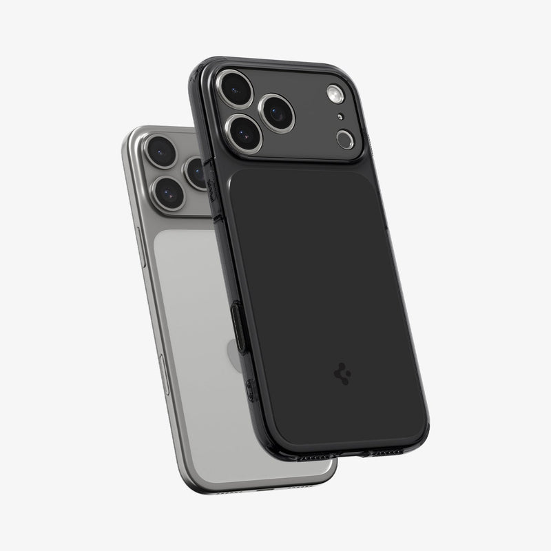 ქეისი Spigen Ultra Hybrid "T" MagSafe iPhone 17 Pro Max – გამჭვირვალე და მატოვი პრემიუმ კლასის Spigen ქეისი, კამერის ღილაკის დაცვით და მაგსეიფი მხარდაჭერით.