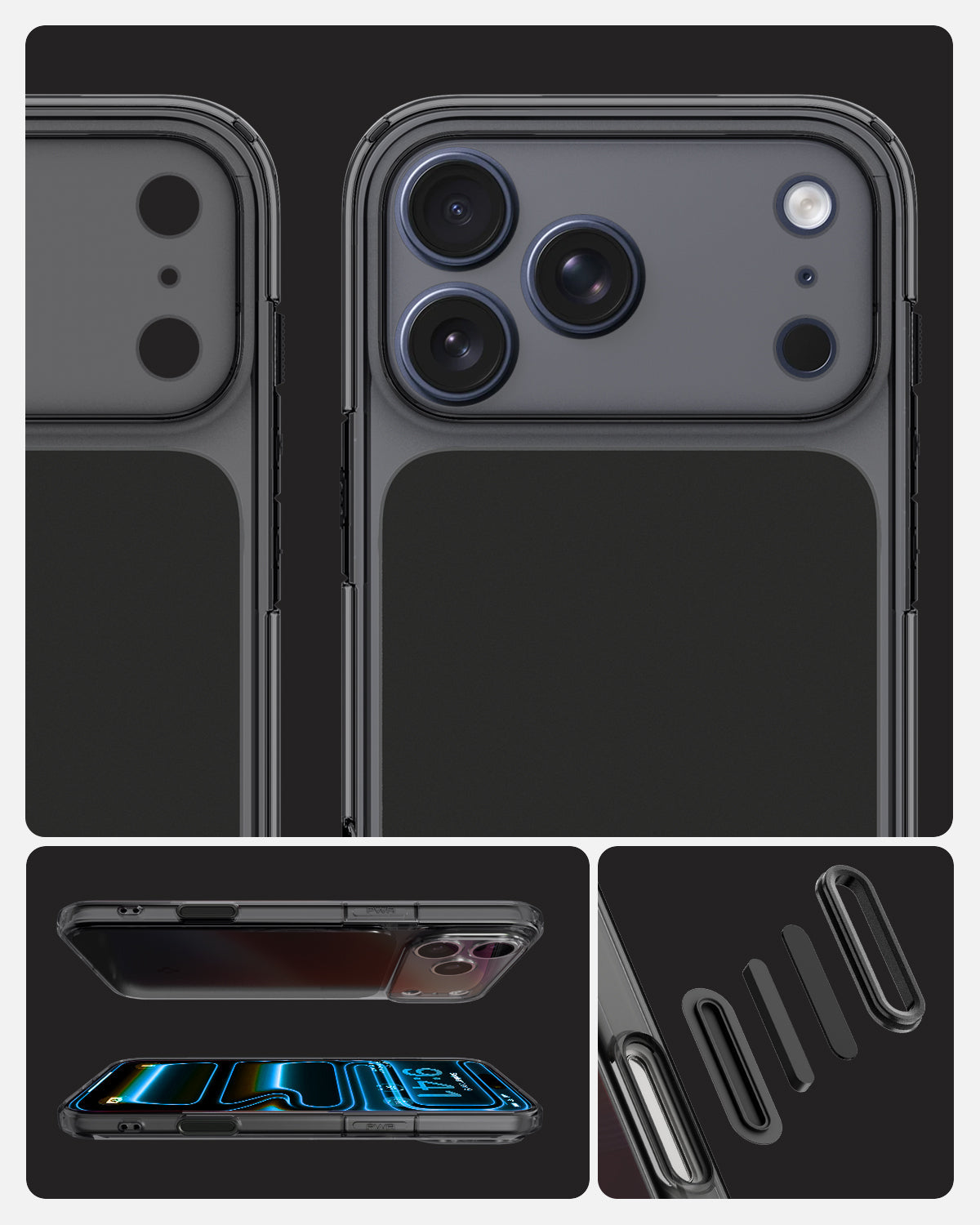ქეისი Spigen Ultra Hybrid "T" MagSafe iPhone 17 Pro Max – გამჭვირვალე და მატოვი პრემიუმ კლასის Spigen ქეისი, კამერის ღილაკის დაცვით და მაგსეიფი მხარდაჭერით.