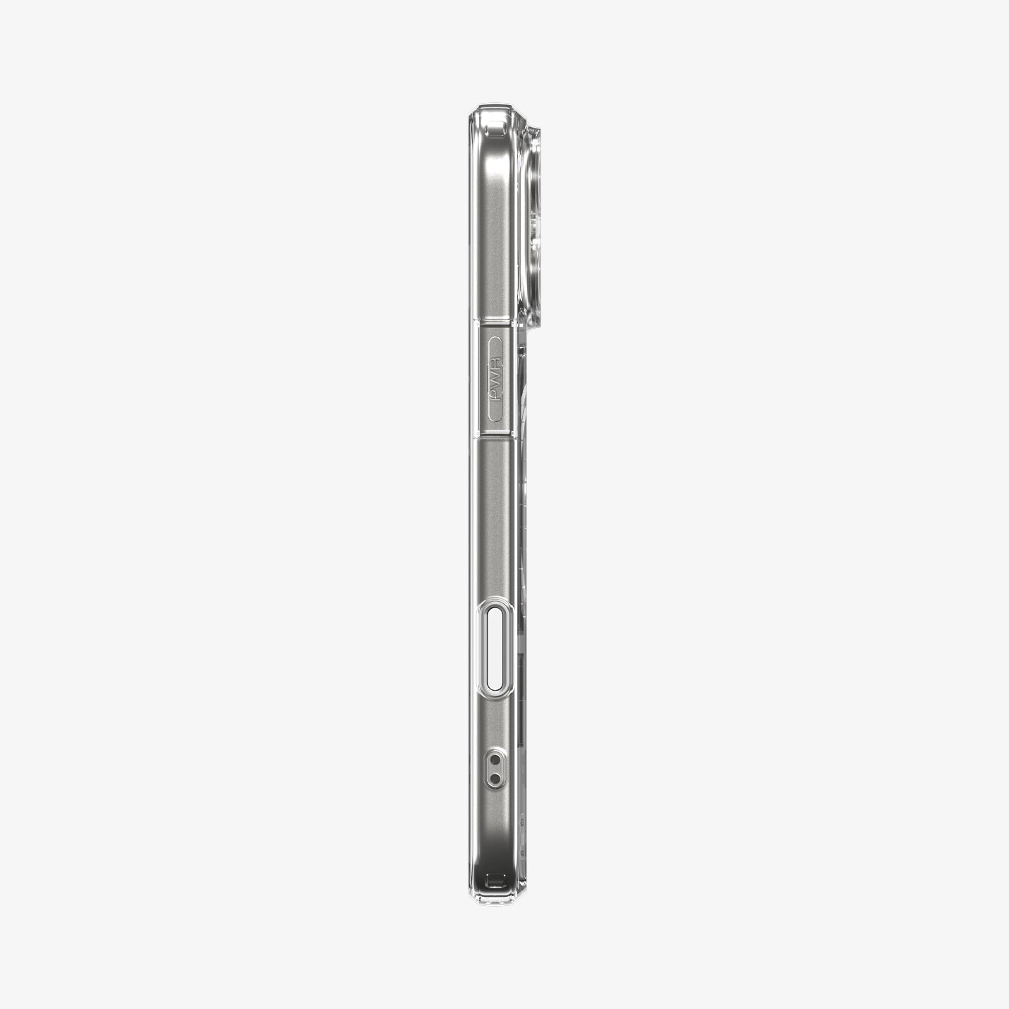 ქეისი Spigen Ultra Hybrid "T" MagSafe iPhone 17 Pro Max – გამჭვირვალე და მატოვი პრემიუმ კლასის Spigen ქეისი, კამერის ღილაკის დაცვით და მაგსეიფი მხარდაჭერით.