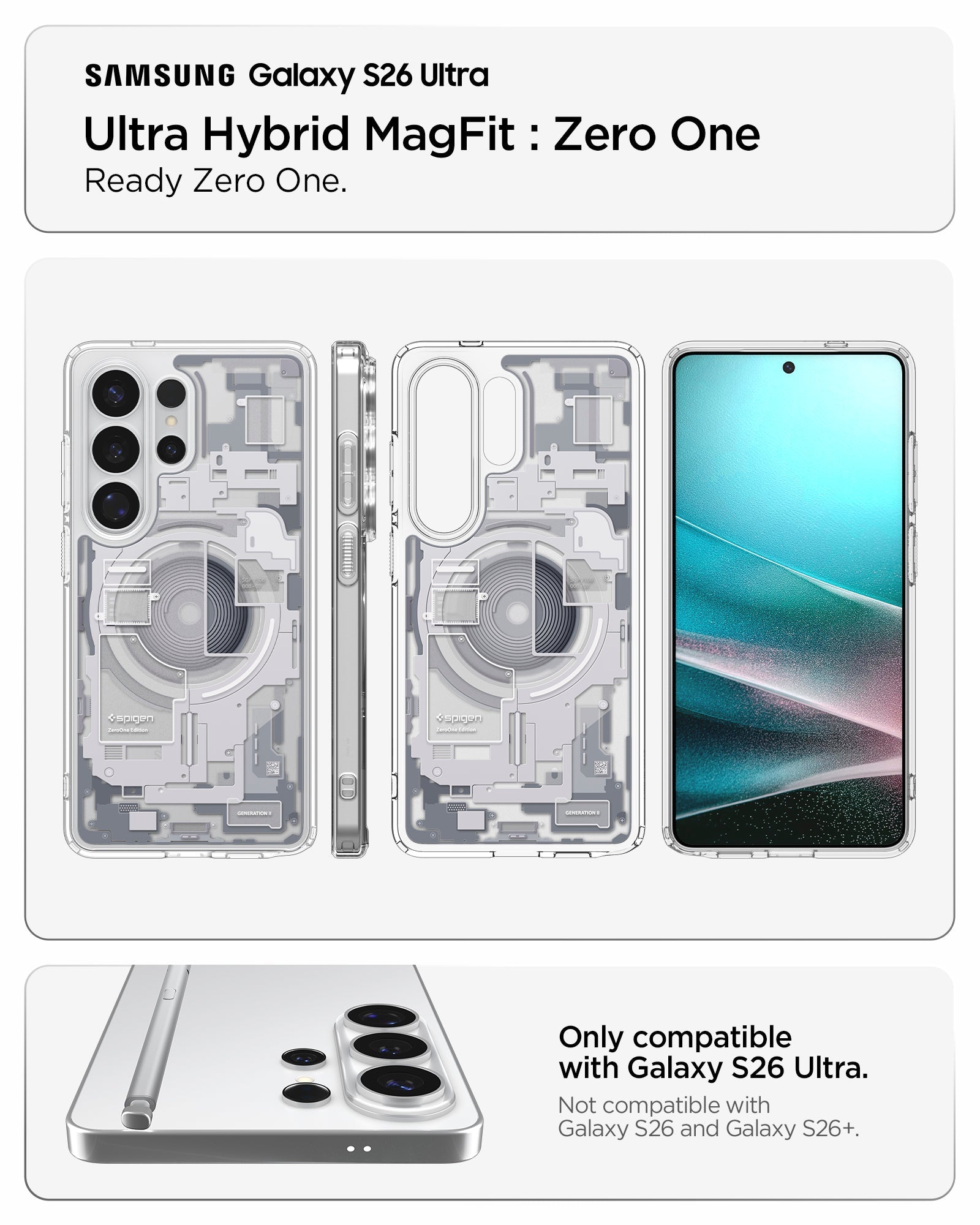 MagSafe თავსებადი Spigen Zero One ჩასადები Galaxy S26 Ultra-ისთვის