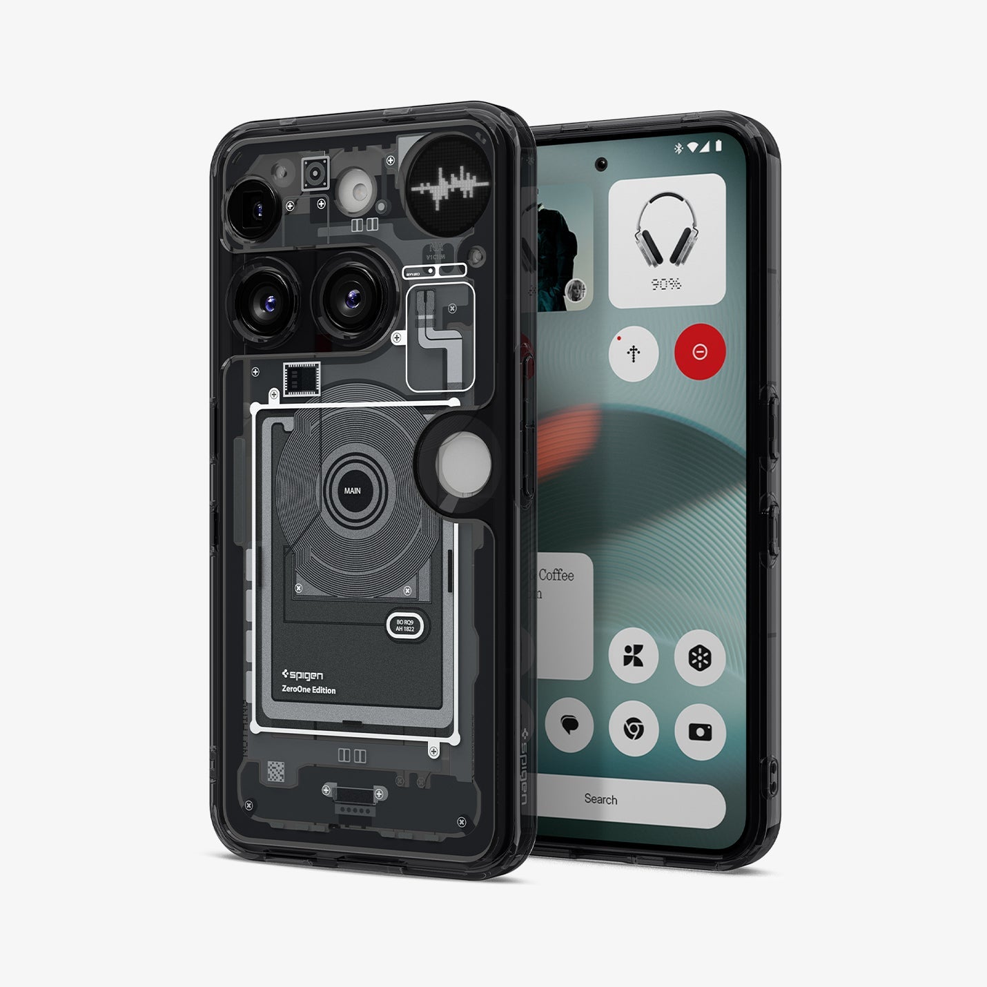ქეისი Spigen Ultra Hybrid Zero One Nothing 3 Case არის განსხვავებული და ფუტურისტული ჩასადები, დამზადებული პრემიუმ მასალებისგან, რომელიც იცავს სმარტფონს და ერთდროულად უსვამს ხაზს მის დიზაინს; Spigen Ultra Hybrid Zero One Nothing 3 Case is a unique and futuristic premium case, crafted from high-quality materials to protect the smartphone while enhancing its design.
