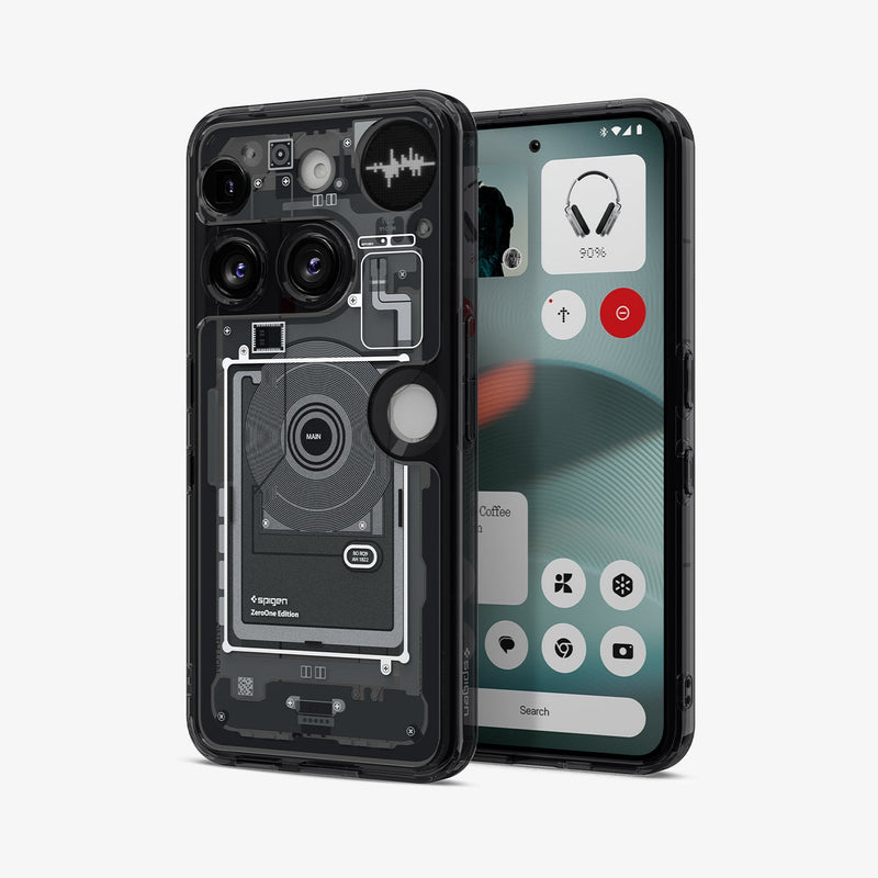 ქეისი Spigen Ultra Hybrid Zero One Nothing 3 Case არის განსხვავებული და ფუტურისტული ჩასადები, დამზადებული პრემიუმ მასალებისგან, რომელიც იცავს სმარტფონს და ერთდროულად უსვამს ხაზს მის დიზაინს; Spigen Ultra Hybrid Zero One Nothing 3 Case is a unique and futuristic premium case, crafted from high-quality materials to protect the smartphone while enhancing its design.
