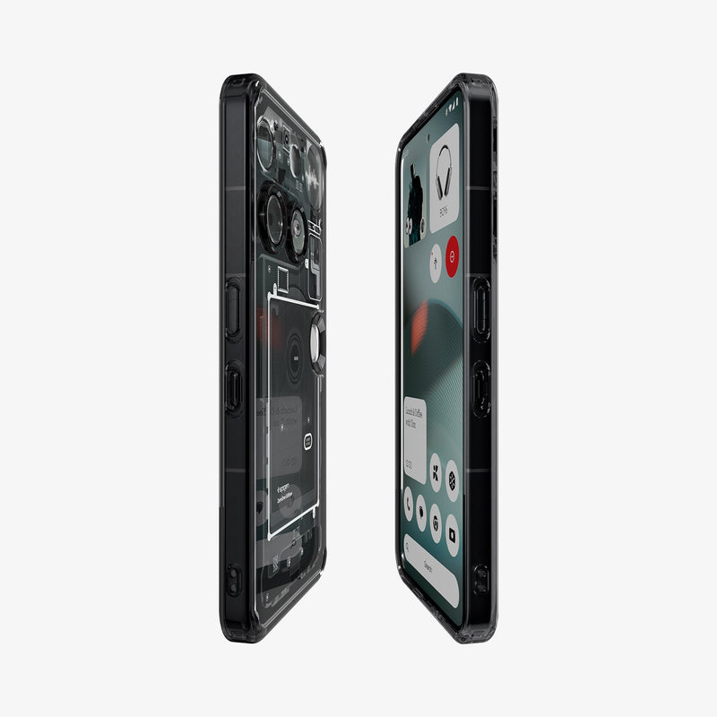 ქეისი Spigen Ultra Hybrid Zero One Nothing 3 Case არის განსხვავებული და ფუტურისტული ჩასადები, დამზადებული პრემიუმ მასალებისგან, რომელიც იცავს სმარტფონს და ერთდროულად უსვამს ხაზს მის დიზაინს; Spigen Ultra Hybrid Zero One Nothing 3 Case is a unique and futuristic premium case, crafted from high-quality materials to protect the smartphone while enhancing its design.