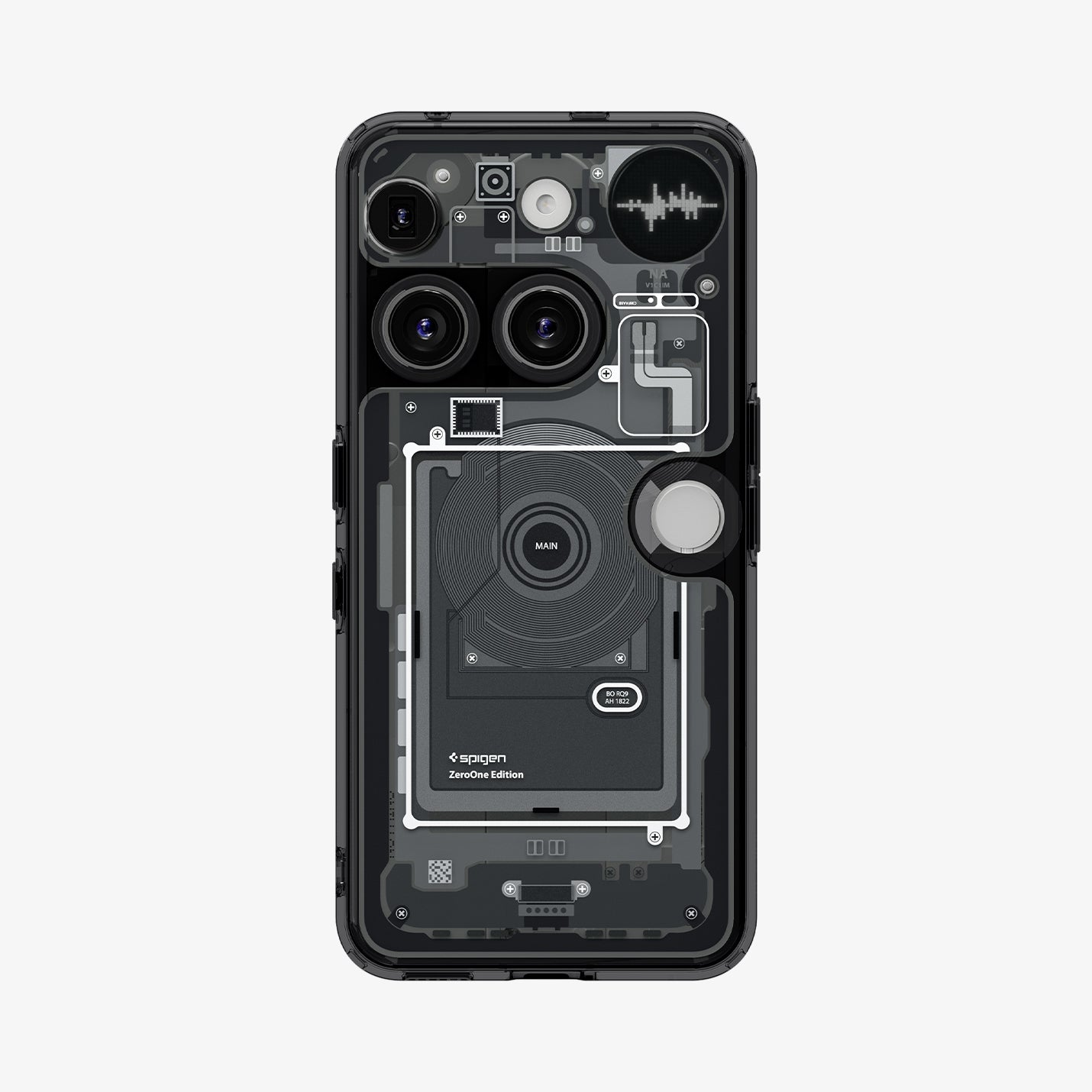 ქეისი Spigen Ultra Hybrid Zero One Nothing 3 Case არის განსხვავებული და ფუტურისტული ჩასადები, დამზადებული პრემიუმ მასალებისგან, რომელიც იცავს სმარტფონს და ერთდროულად უსვამს ხაზს მის დიზაინს; Spigen Ultra Hybrid Zero One Nothing 3 Case is a unique and futuristic premium case, crafted from high-quality materials to protect the smartphone while enhancing its design.