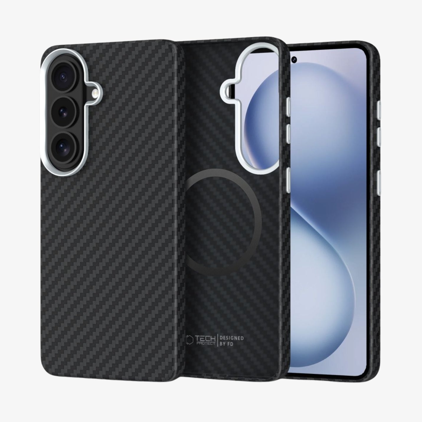 კომფორტული და სასიამოვნო ტექსტურის Tech-Protect Ion Carbon ჩასადები