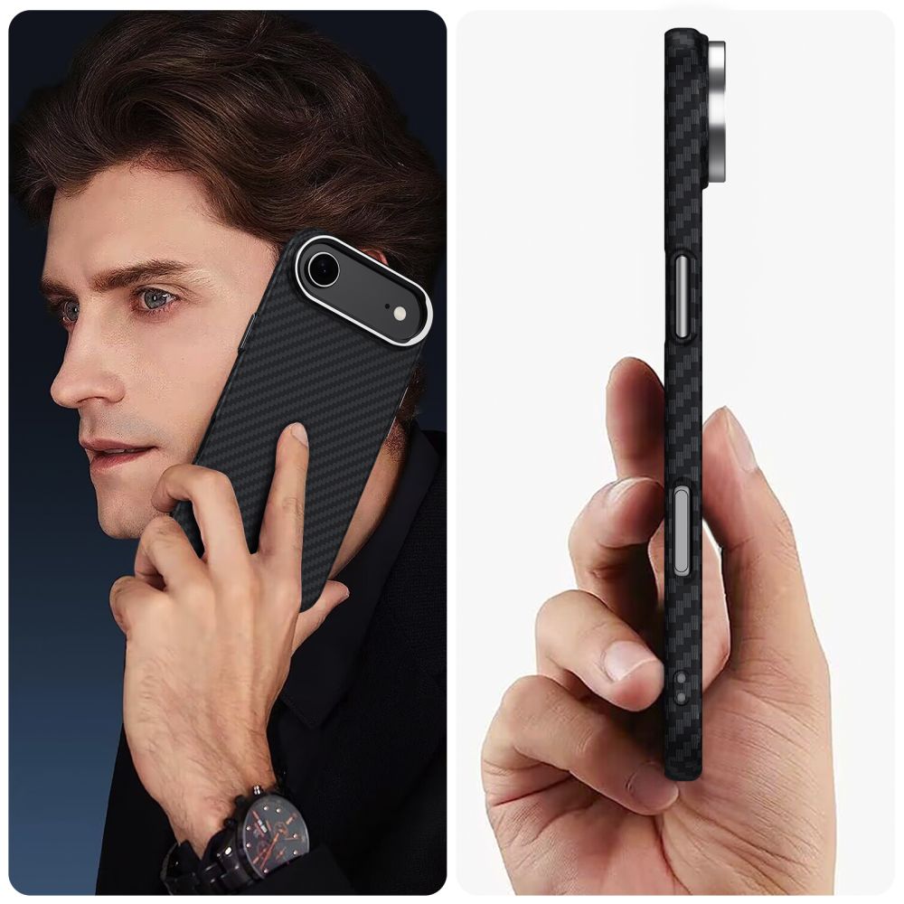 თხელი და მსუბუქი ჩასადები Tech-Protect Ion Carbon MagSafe iPhone 17 Air-სთვის – კარბონის მასალა და მაგსეიფ მხარდაჭერა / Slim and lightweight premium case Tech-Protect Ion Carbon MagSafe iPhone 17 Air – carbon material with full MagSafe support