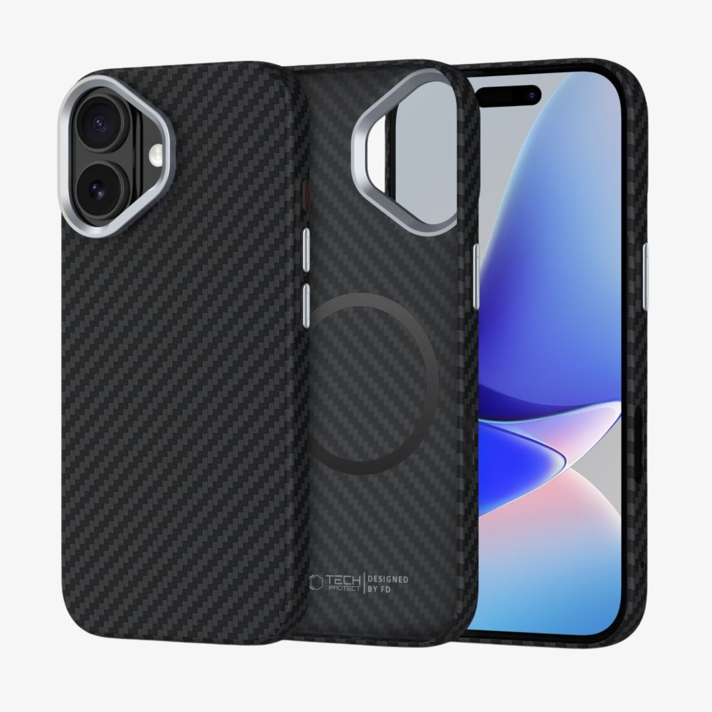 თხელი და მსუბუქი ჩასადები Tech-Protect Ion Carbon MagSafe iPhone 17-სთვის – კარბონის მასალა და მაგსეიფ მხარდაჭერა / Slim and lightweight premium case Tech-Protect Ion Carbon MagSafe iPhone 17 – carbon material with full MagSafe support