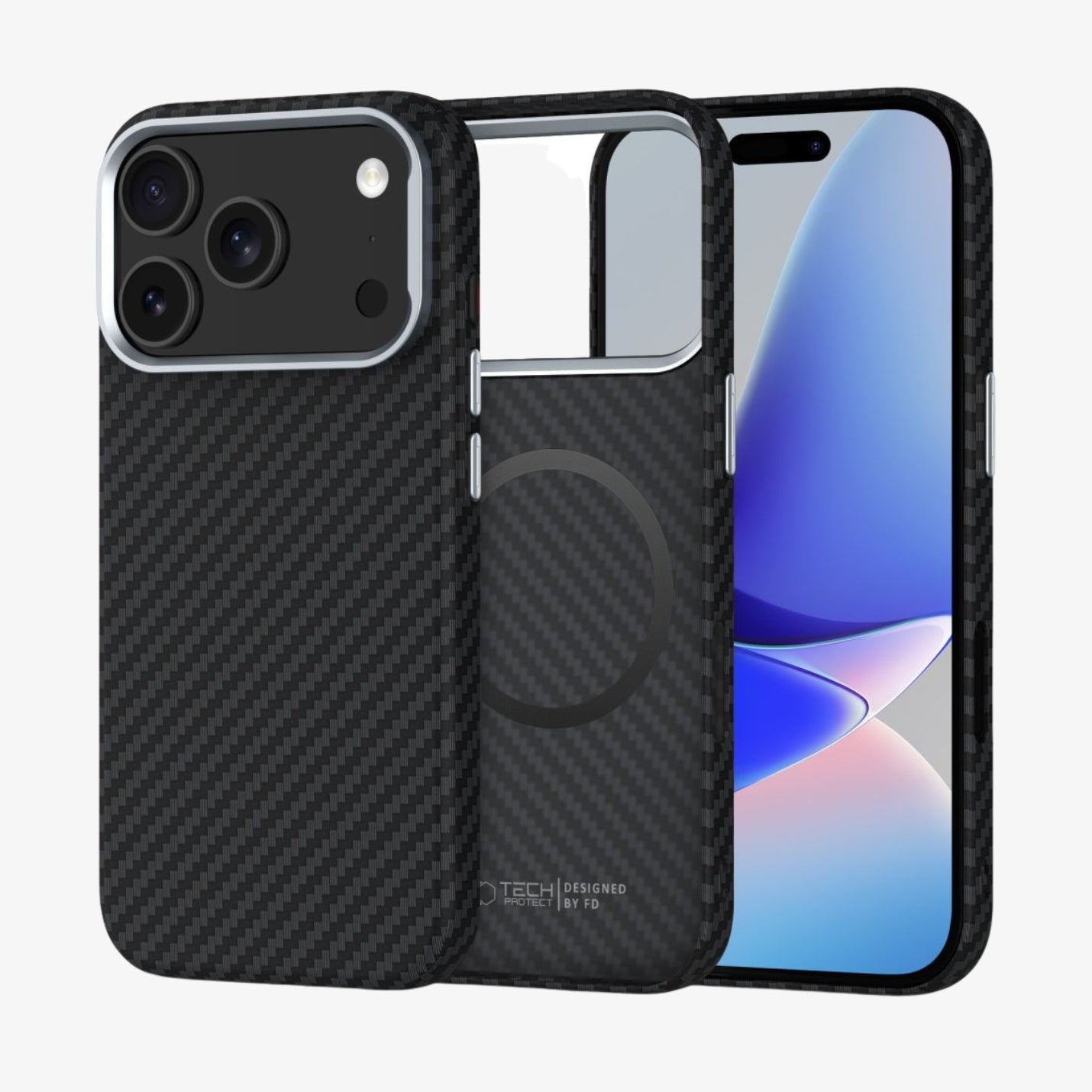 თხელი და მსუბუქი ჩასადები Tech-Protect Ion Carbon MagSafe iPhone 17 Pro-სთვის – კარბონის მასალა და მაგსეიფ მხარდაჭერა / Slim and lightweight premium case Tech-Protect Ion Carbon MagSafe iPhone 17 Pro – carbon material with full MagSafe support