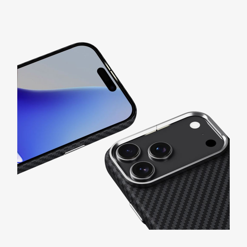 თხელი და მსუბუქი ჩასადები Tech-Protect Ion Carbon MagSafe iPhone 17 Pro Max-სთვის – კარბონის მასალა და მაგსეიფ მხარდაჭერა / Slim and lightweight premium case Tech-Protect Ion Carbon MagSafe iPhone 17 Pro Max – carbon material with full MagSafe support