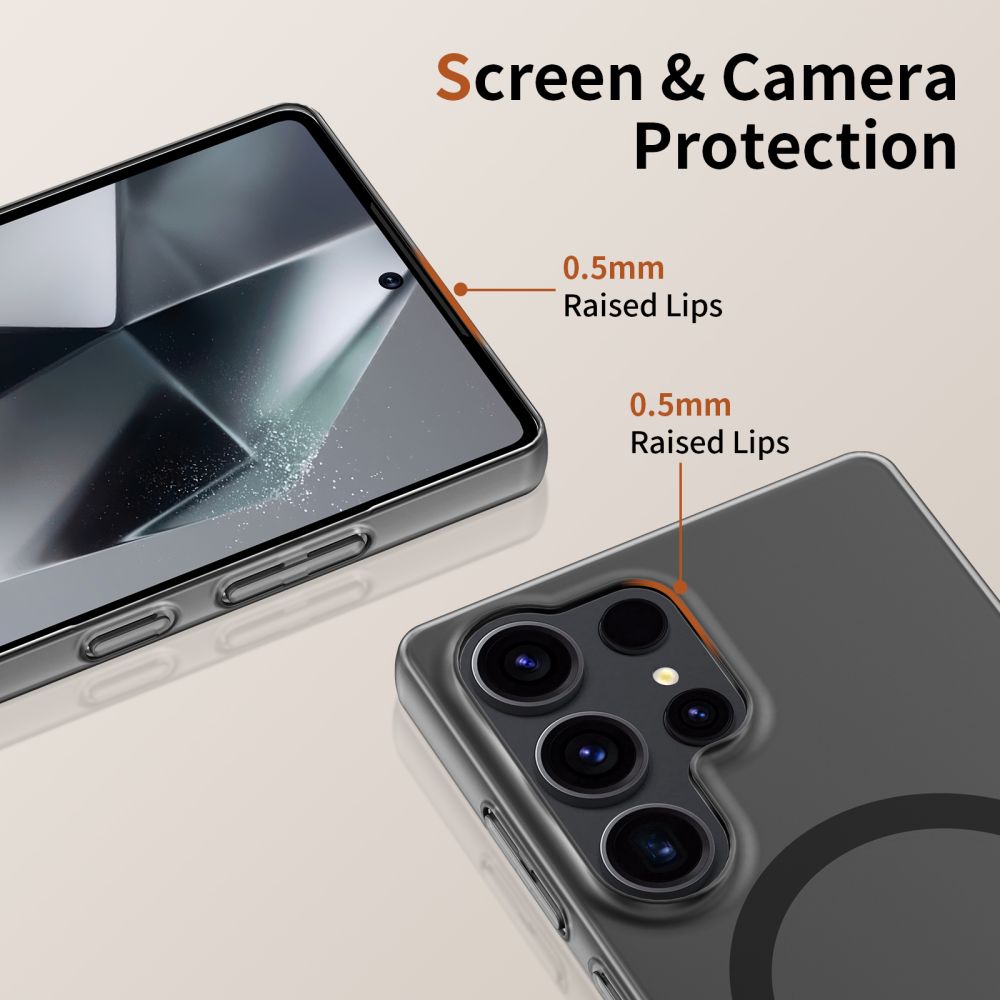 Tech-Protect MagSlim MagSafe Galaxy S25 Ultra Case - ულტრა თხელი და მაგსეიფი თავსებადი ჩასადები Samsung Galaxy S25 Ultra-სთვის. სამსუნგის ქეისი რომელიც ს25 ულტრასთვის არის, Thin Case, magsafe case for s25 ultra