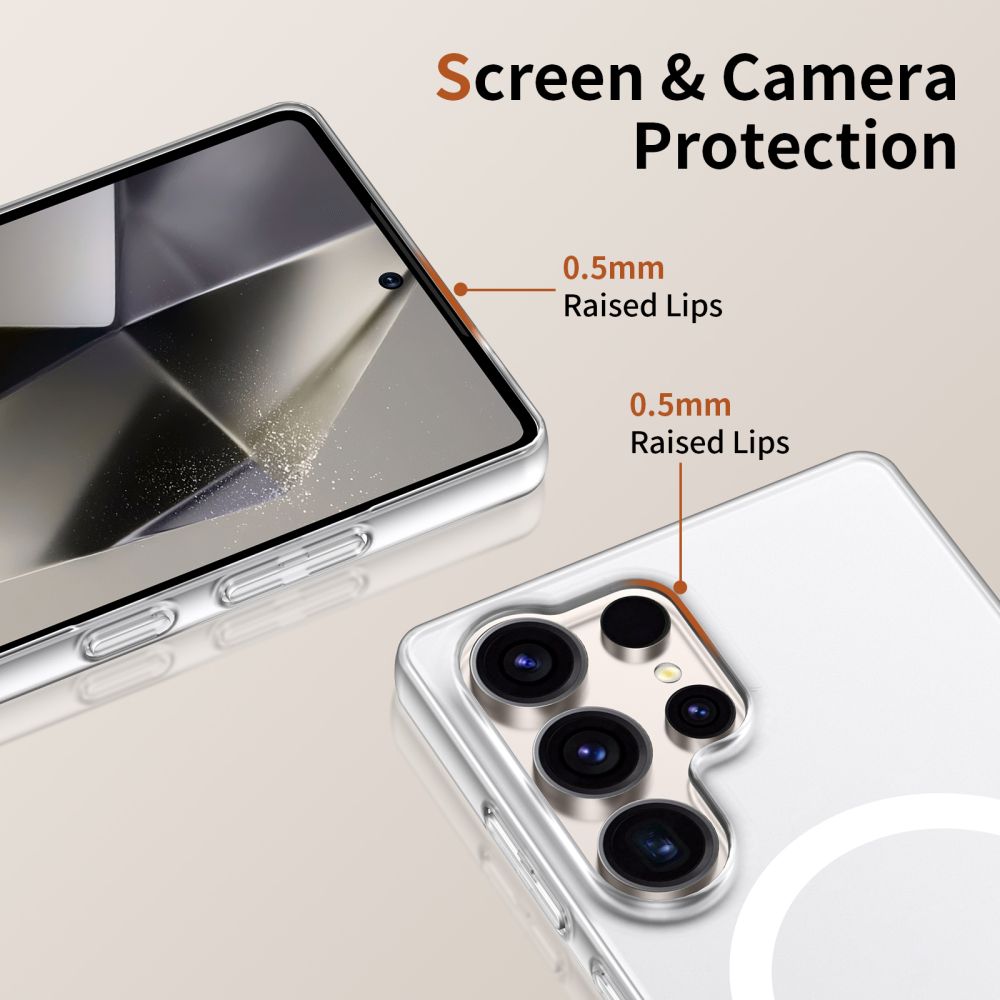 Tech-Protect MagSlim MagSafe Galaxy S25 Ultra Case - ულტრა თხელი და მაგსეიფი თავსებადი ჩასადები Samsung Galaxy S25 Ultra-სთვის. სამსუნგის ქეისი რომელიც ს25 ულტრასთვის არის, Thin Case, magsafe case for s25 ultra