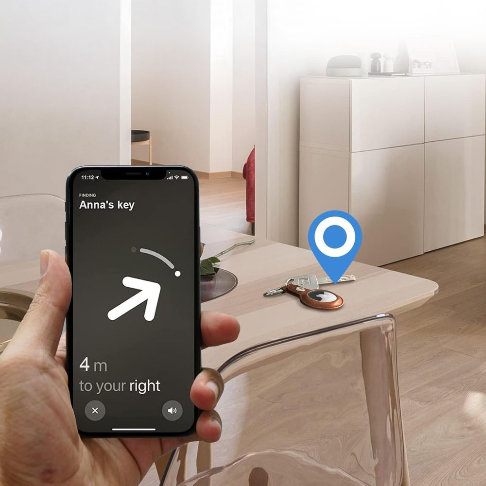 Tech-Protect NaturalFit AirTag ქეისი — რბილი მასალა, რკინის რგოლი და სტილური დიზაინი გასაღებისთვის ან ჩანთისთვის დასამაგრებლად