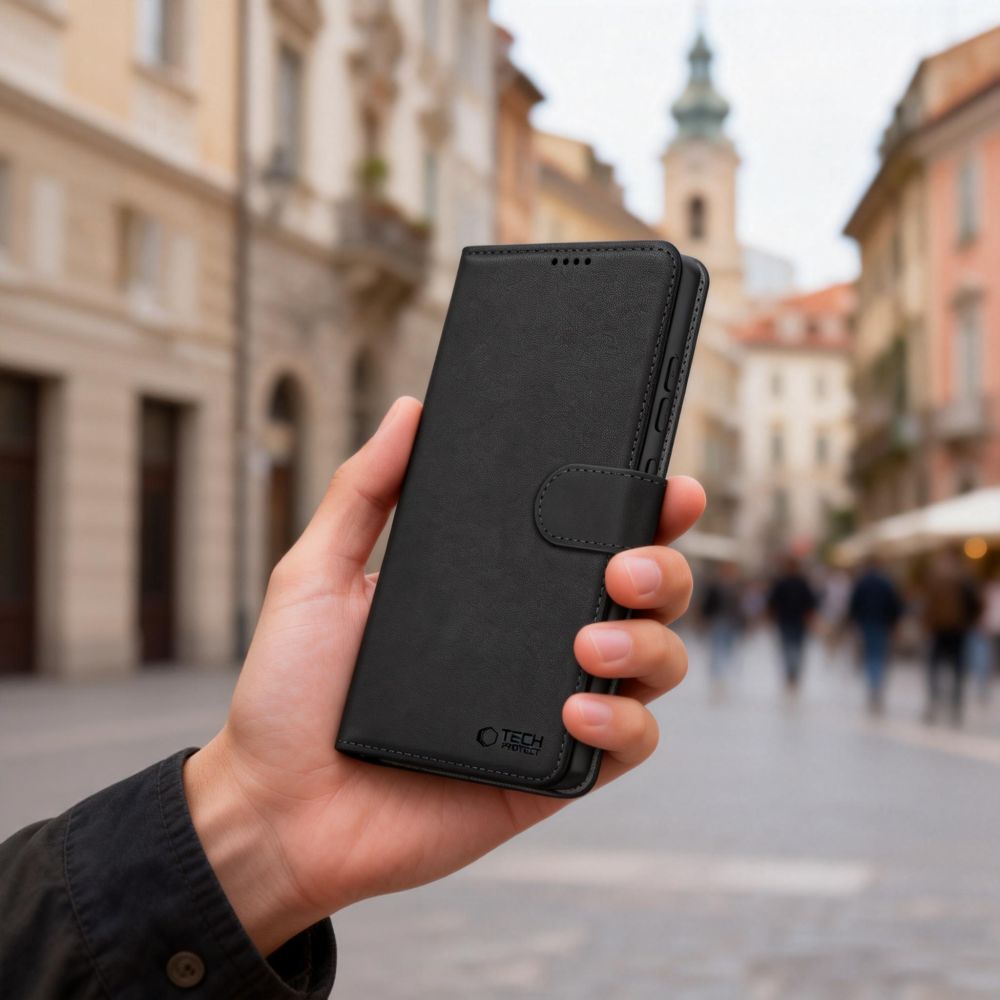 Tech-Protect Wallet ქეისი სასიამოვნო და ლამაზი ტექსტურით