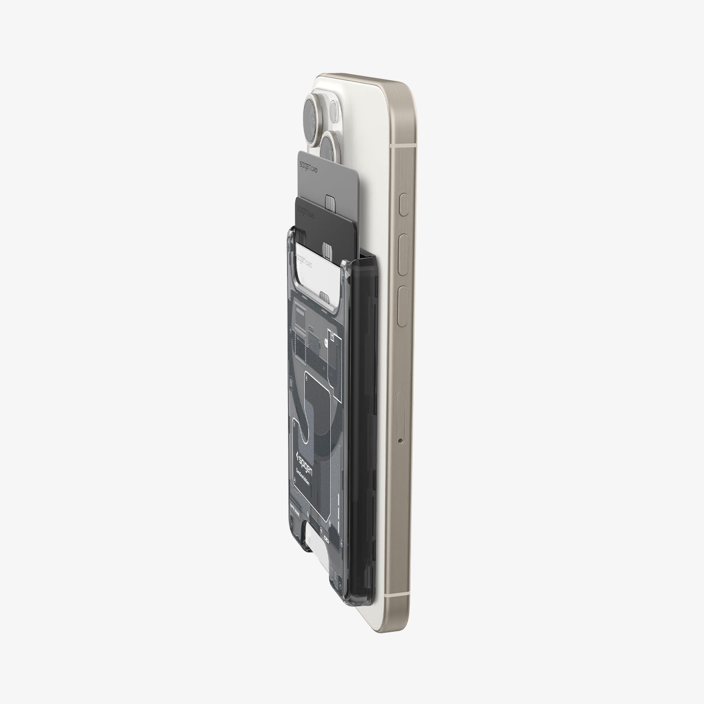 Spigen Ultra Hybrid MagSafe Wallet Zero One ტელეფონის საფულე 3 ბარათის ჩასადებით, მაგსეიფის მიმაგრებით, მაგნიტური საფულე