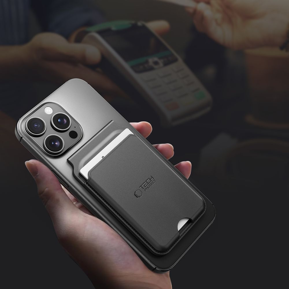 მაგნიტური საფულე Tech-Protect MagWallet Stand Universal Card Holder არის მრავალფუნქციური აქსესუარი, რომელიც მუშაობს საგამით სისტემით, თავსებადია MagSafe (მაგსეიფი) ტექნოლოგიასთან და უზრუნველყოფს ბარათების უსაფრთხო შენახვას; Tech-Protect MagWallet Stand Universal Card Holder is a multifunctional accessory with a magnetic system, compatible with MagSafe technology, ensuring secure card storage.