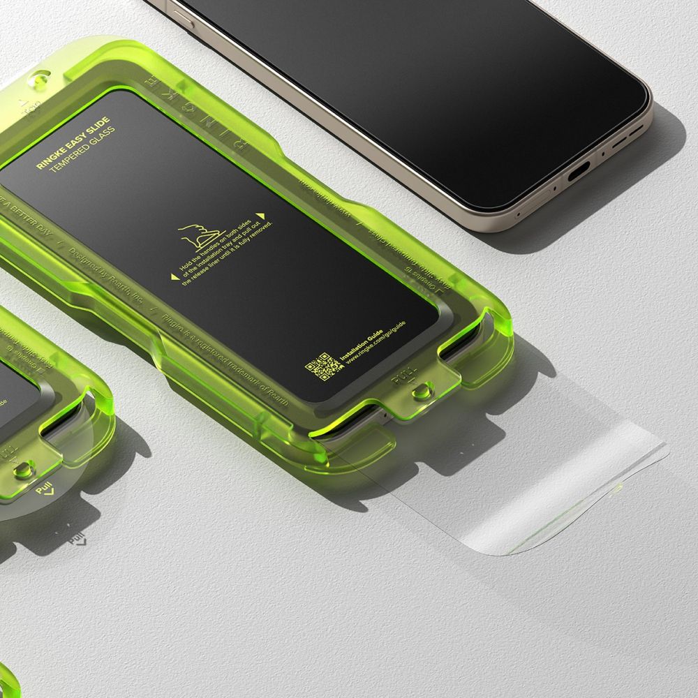 Ringke Easy Slide 2-Pack ეკრანის დამცავი OnePlus 15-ისთვის, გამჭვირვალე ბრონი შავი კანტების გარეშე და მექანიზმით ეკვრის მარტივი მონტაჟით