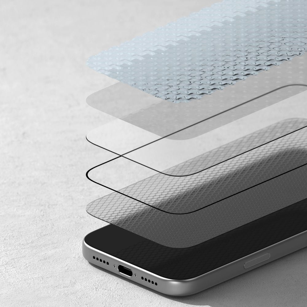 RINGKE Easy Slide anti-reflective დამცავი შუშა iPhone 17 Pro Max-ის ეკრანისთვის, ნაკლები ანარეკლით, გამძლე ბრონი ეკრანის მაქსიმალური დაცვისთვის