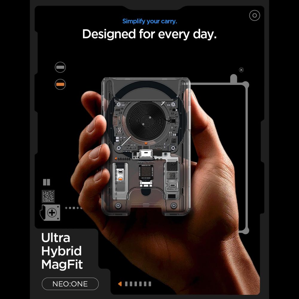 Spigen Ultra Hybrid Cards Wallet მყარი მაგნიტური ფიქსაციით