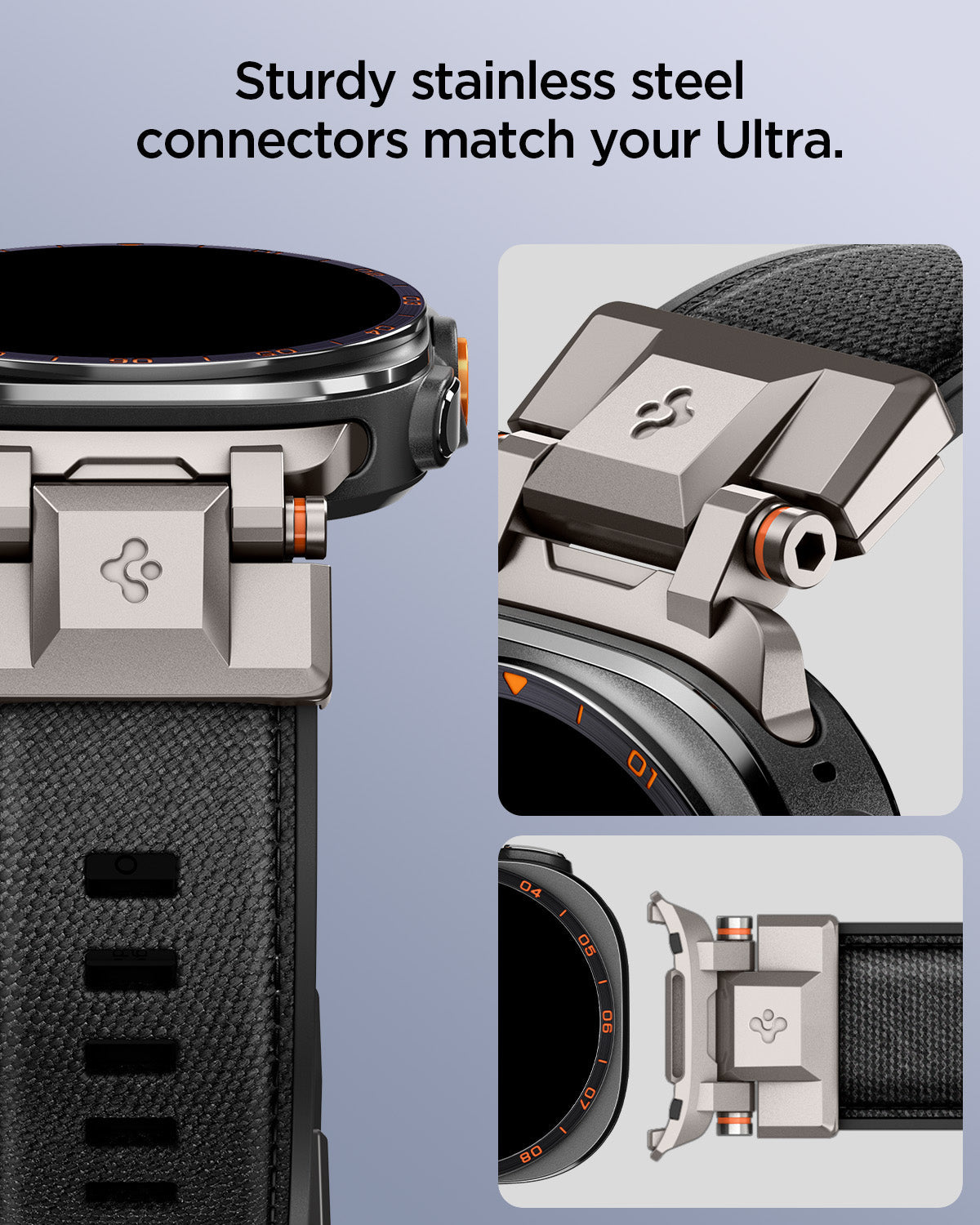 Spigen DuraPro Armor strap Galaxy Watch Ultra სასიამოვნო ტექსტურით