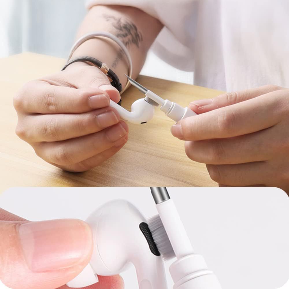 საწმენდი Tech-Protect CS02 Cleaner Set 3in1 – AirPods და Galaxy Buds ყურსასმენების ბალიშებისა და ზედაპირების დასაცავად და გასაწმენდად.