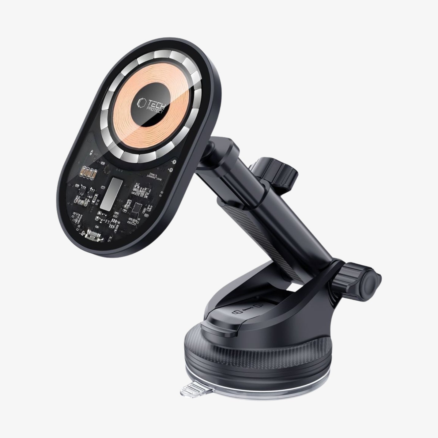 Tech-Protect MM15W-V6 – მაგსეიფი სმარტფონის დამჭერი, მანქანის უსადენო დამტენი 15W.