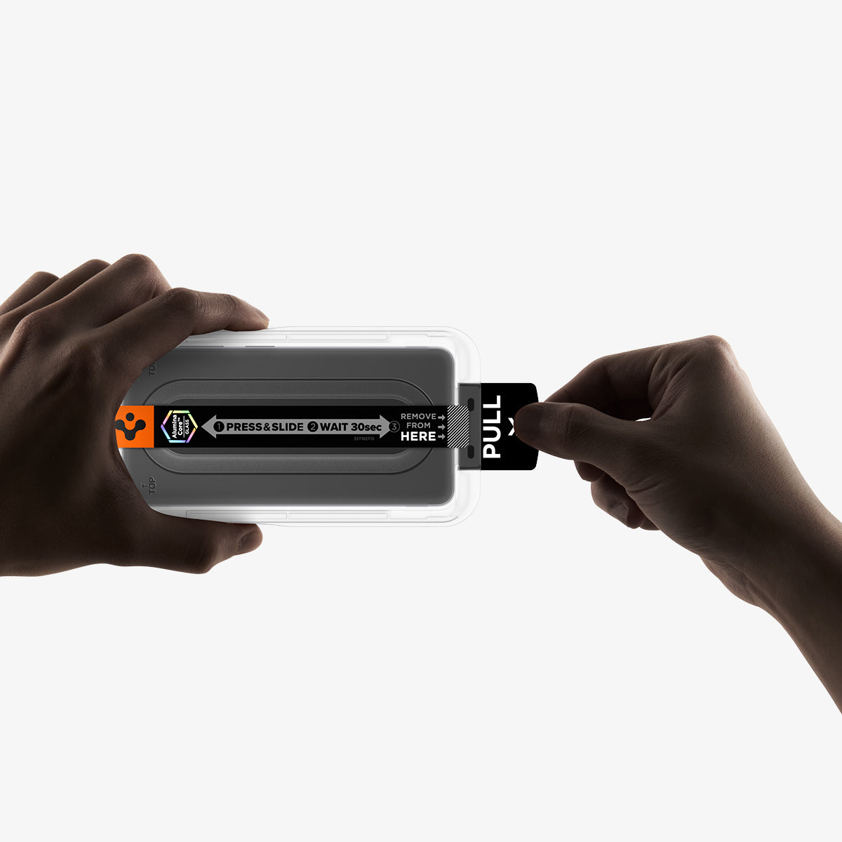 Spigen GLAS.tR Pro ბრონი ეკრანის დამცავი თითის ანაბეჭდის სენსორის მხარდაჭერით