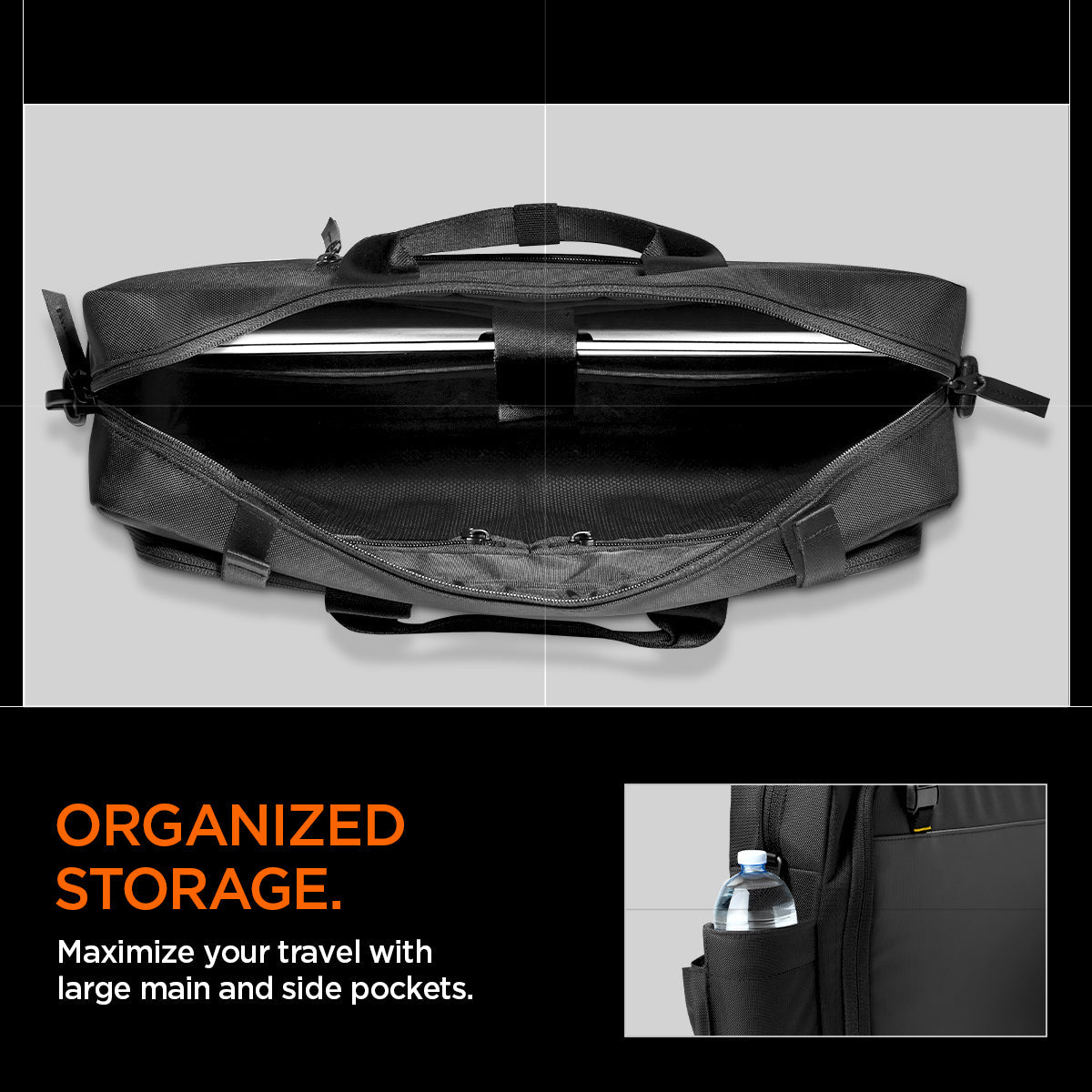 Spigen Klasden Laptop Bag მრავალ განყოფილებიანი ბიზნეს ჩანთა