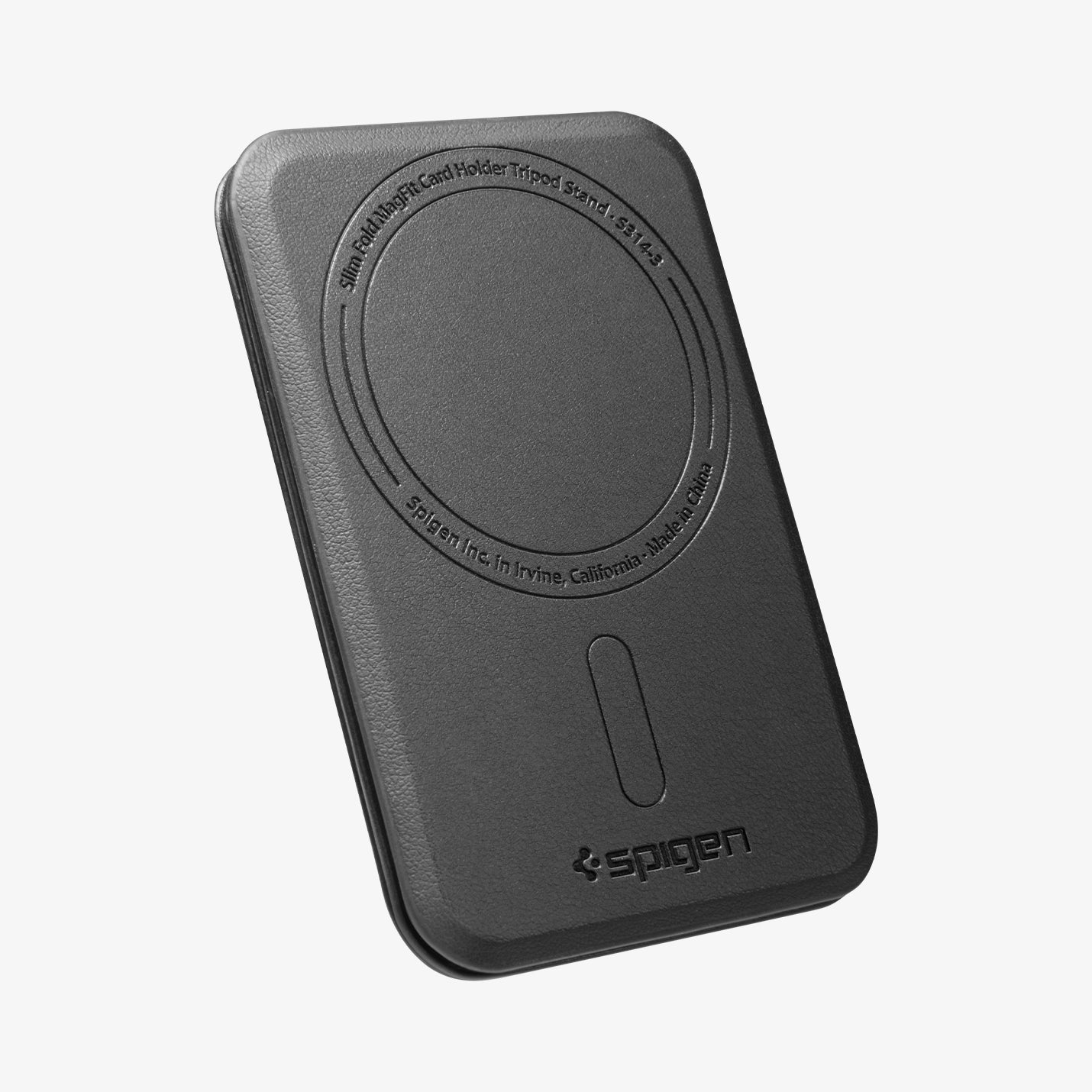 Spigen Slim Fold Tripod | S314-3 Magsafe Wallet — ბარათების ჩასადები საფულე ტელეფონის სადგამი და სმარტფონის დასაყენებელი.